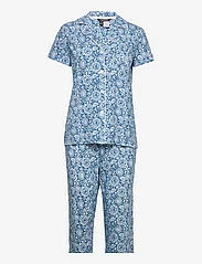 Lauren Ralph Lauren Homewear - LRL SH.SL.NOTCH COLLAR ANKLE PANT PJ SET - födelsedagspresenter - dark blue print - 0