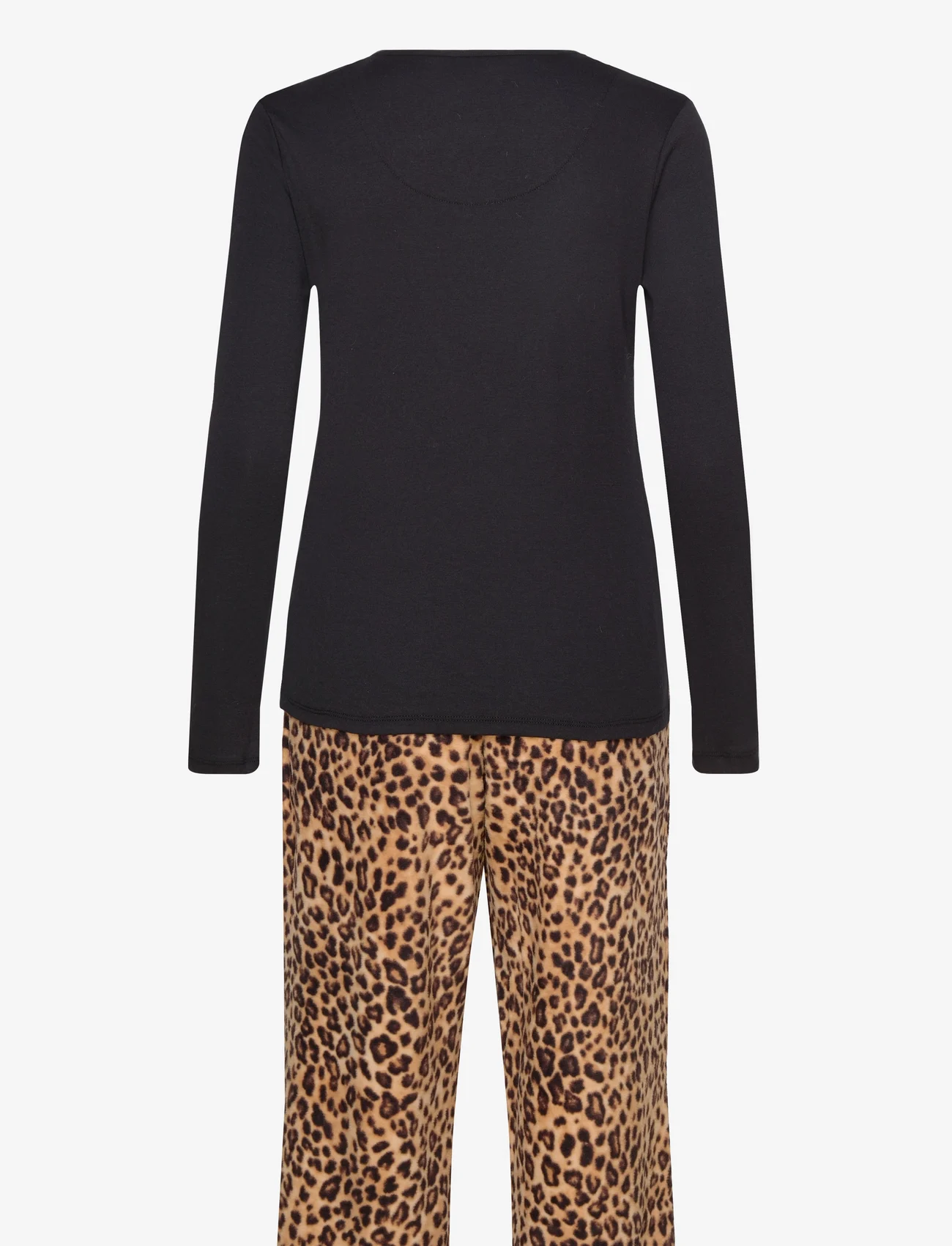 Lauren Ralph Lauren Homewear - LRL L/S KNIT TOP LONG FLEECE PANT PJ FOL - fødselsdagsgaver - leopard - 1