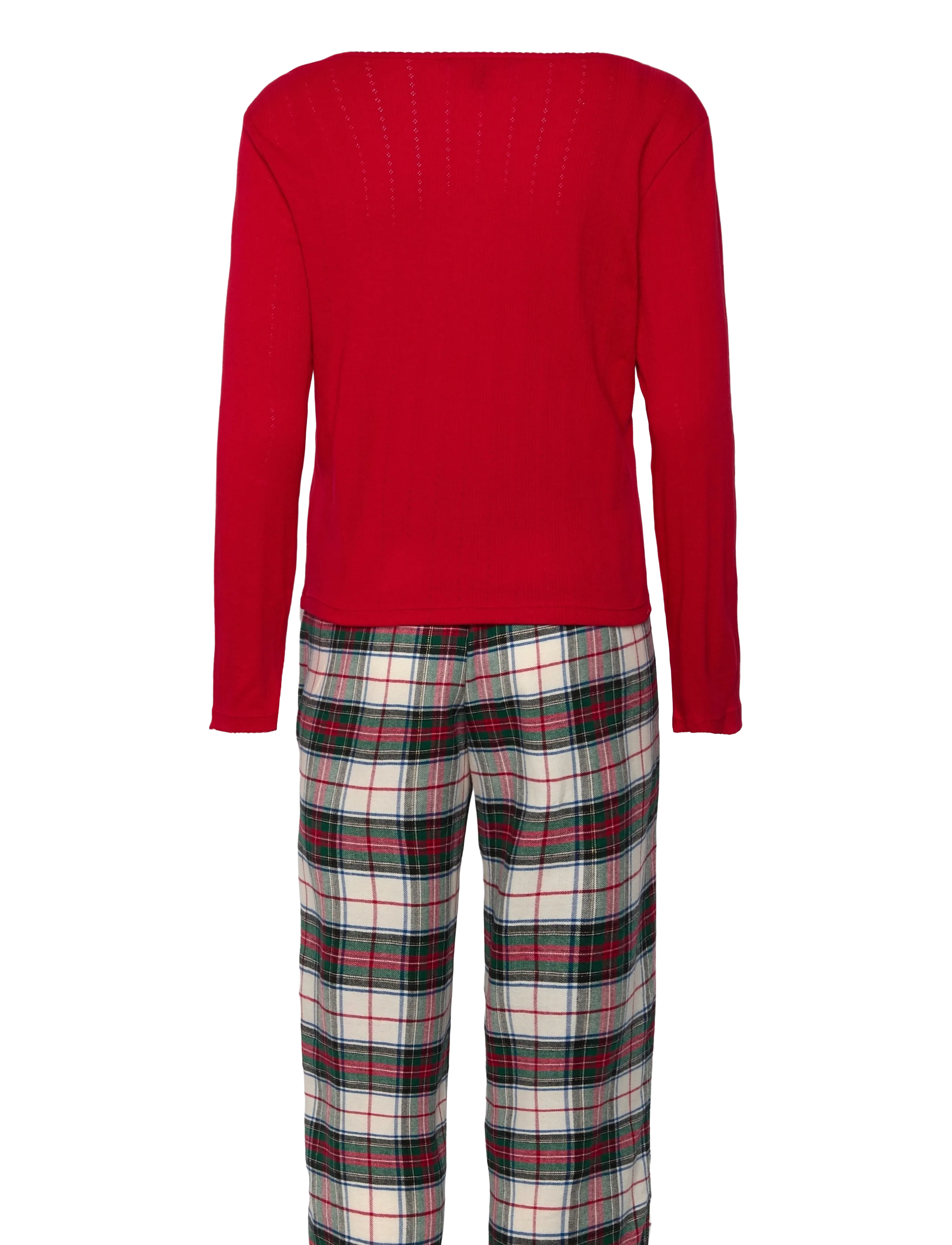 Lauren Ralph Lauren Homewear - LRL L/s knit top long pant pj set - pyjamas - cream plaid - 2