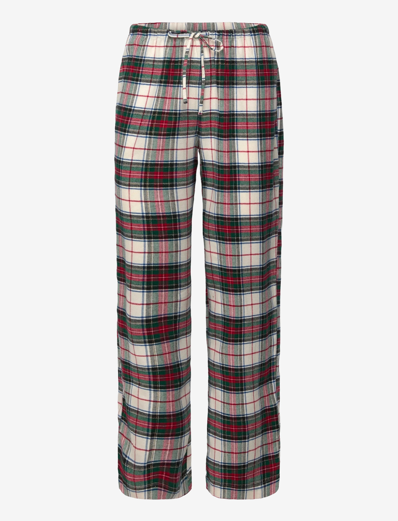 Lauren Ralph Lauren Homewear - LRL L/s knit top long pant pj set - weihnachts-pyjamas - cream plaid - 3