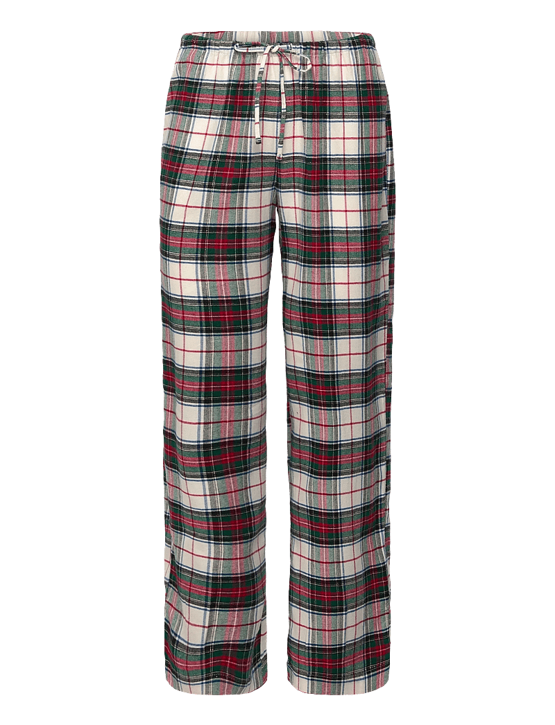 Lauren Ralph Lauren Homewear - LRL L/s knit top long pant pj set - weihnachts-pyjamas - cream plaid - 3