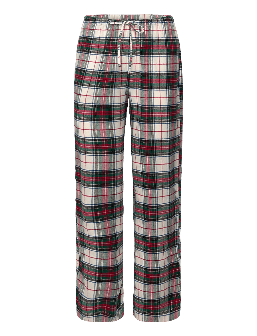 Lauren Ralph Lauren Homewear - LRL L/s knit top long pant pj set - pyjamas - cream plaid - 3