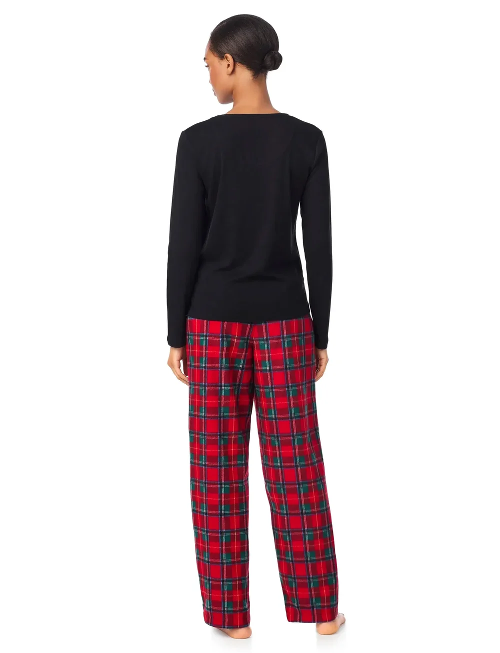Lauren Ralph Lauren Homewear - LRL L/s crew neck knit top long pan - nachtwäsche & loungewear - red plaid - 5