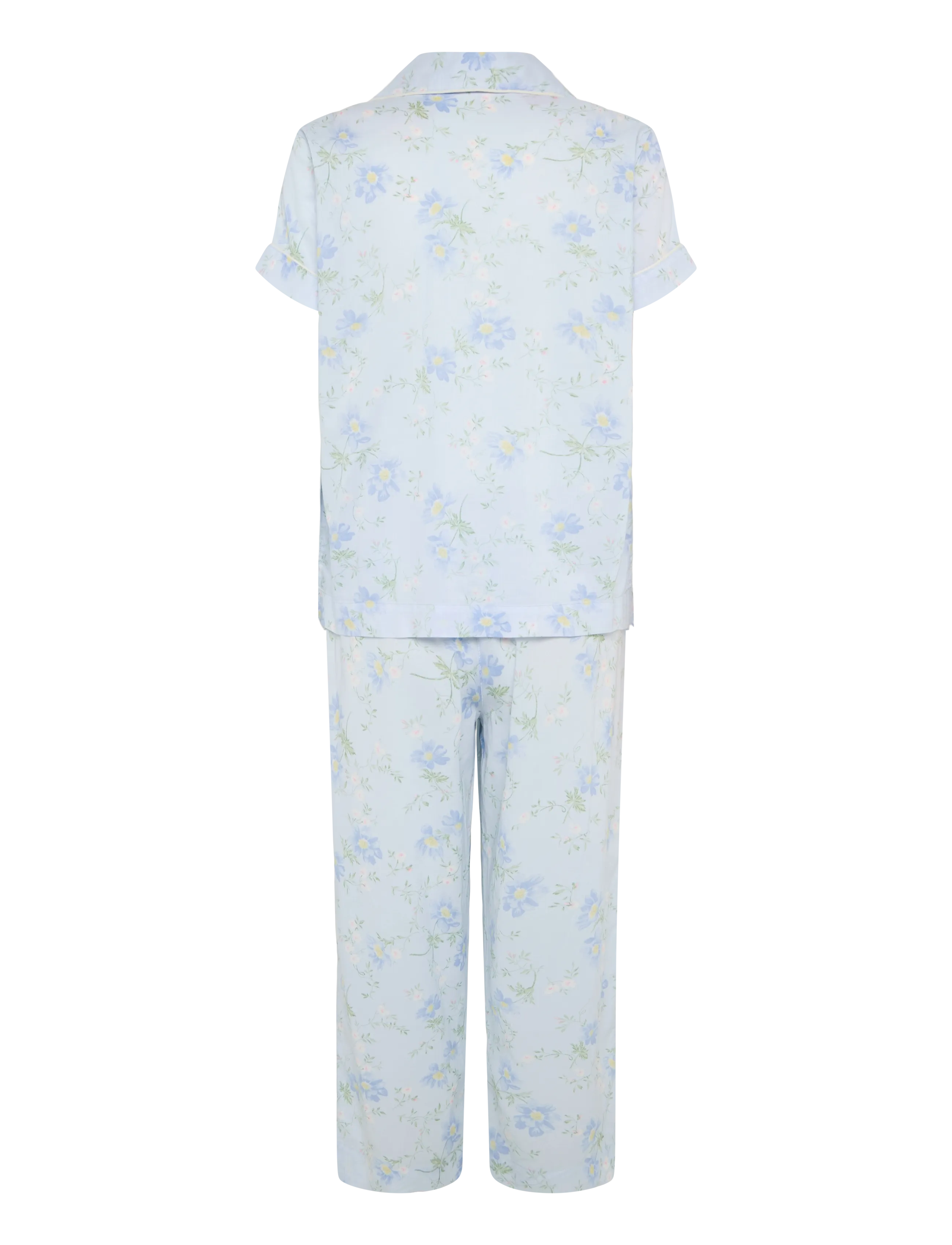 Lauren Ralph Lauren Homewear - LRL S/s notch collar cropped pant p - pyjamas - blue floral - 2