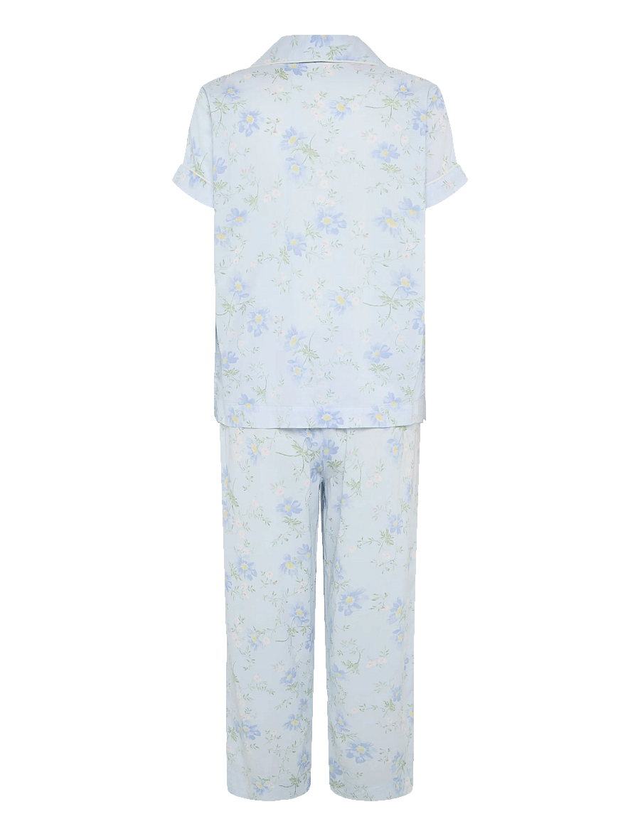 Lauren Ralph Lauren Homewear - LRL S/s notch collar cropped pant p - pyjamas - blue floral - 2