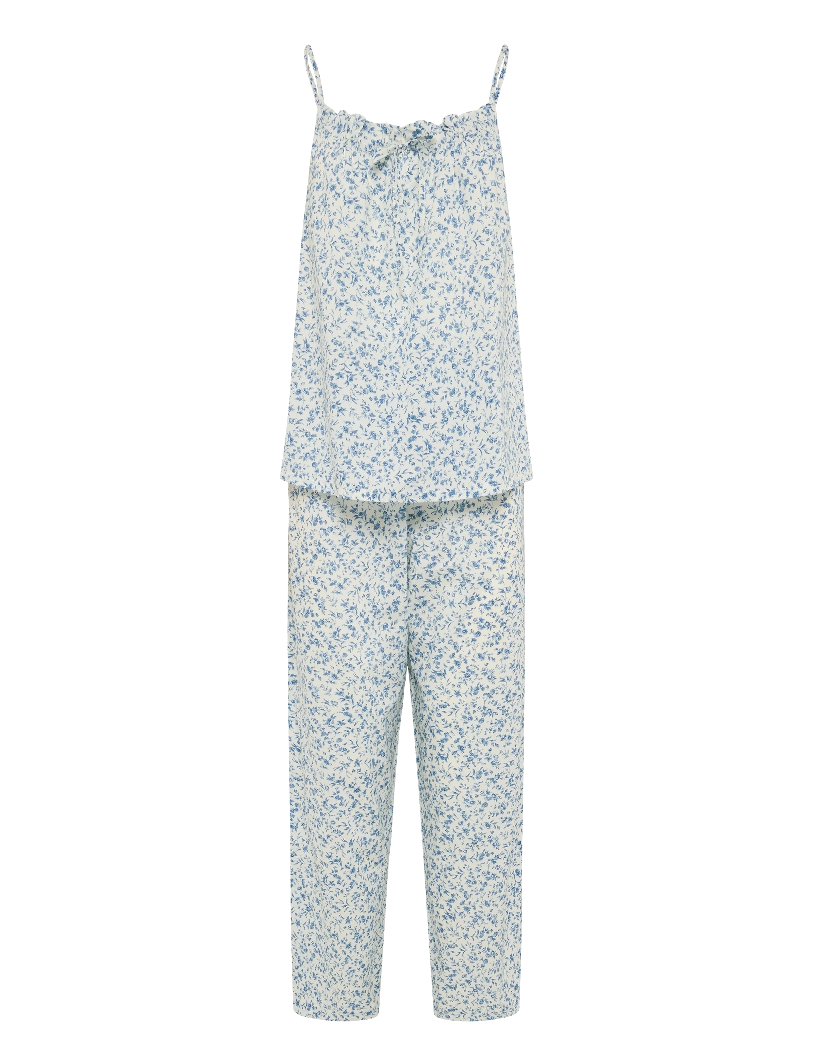 Lauren Ralph Lauren Homewear LRL Sl.less tunnel nk ankle pant pj - Unterwäsche - IVORY BLUE / cream