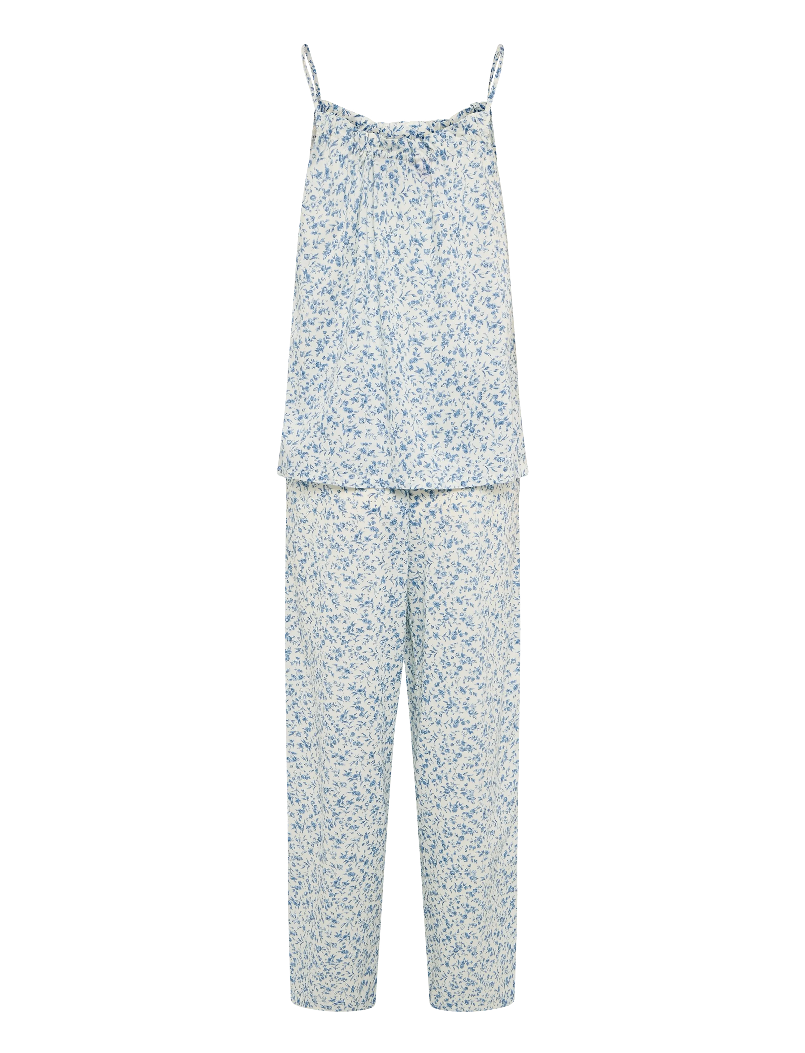 Lauren Ralph Lauren Homewear - LRL Sl.less tunnel nk ankle pant pj - pižamos - ivory blue - 2