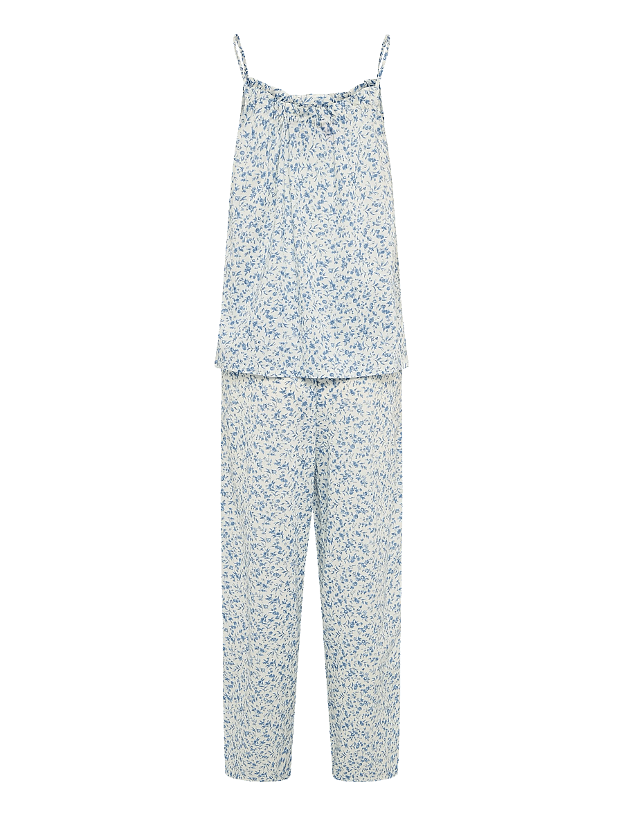 Lauren Ralph Lauren Homewear - LRL Sl.less tunnel nk ankle pant pj - pižamos - ivory blue - 2
