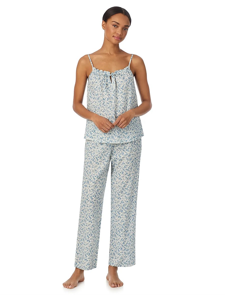 Lauren Ralph Lauren Homewear - LRL Sl.less tunnel nk ankle pant pj - pižamos - ivory blue - 0