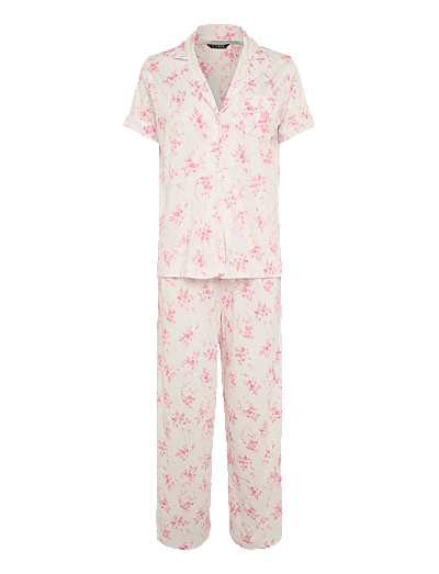 Lrl S/S Notch Collar Ankle Pant Pj - Pyjamas