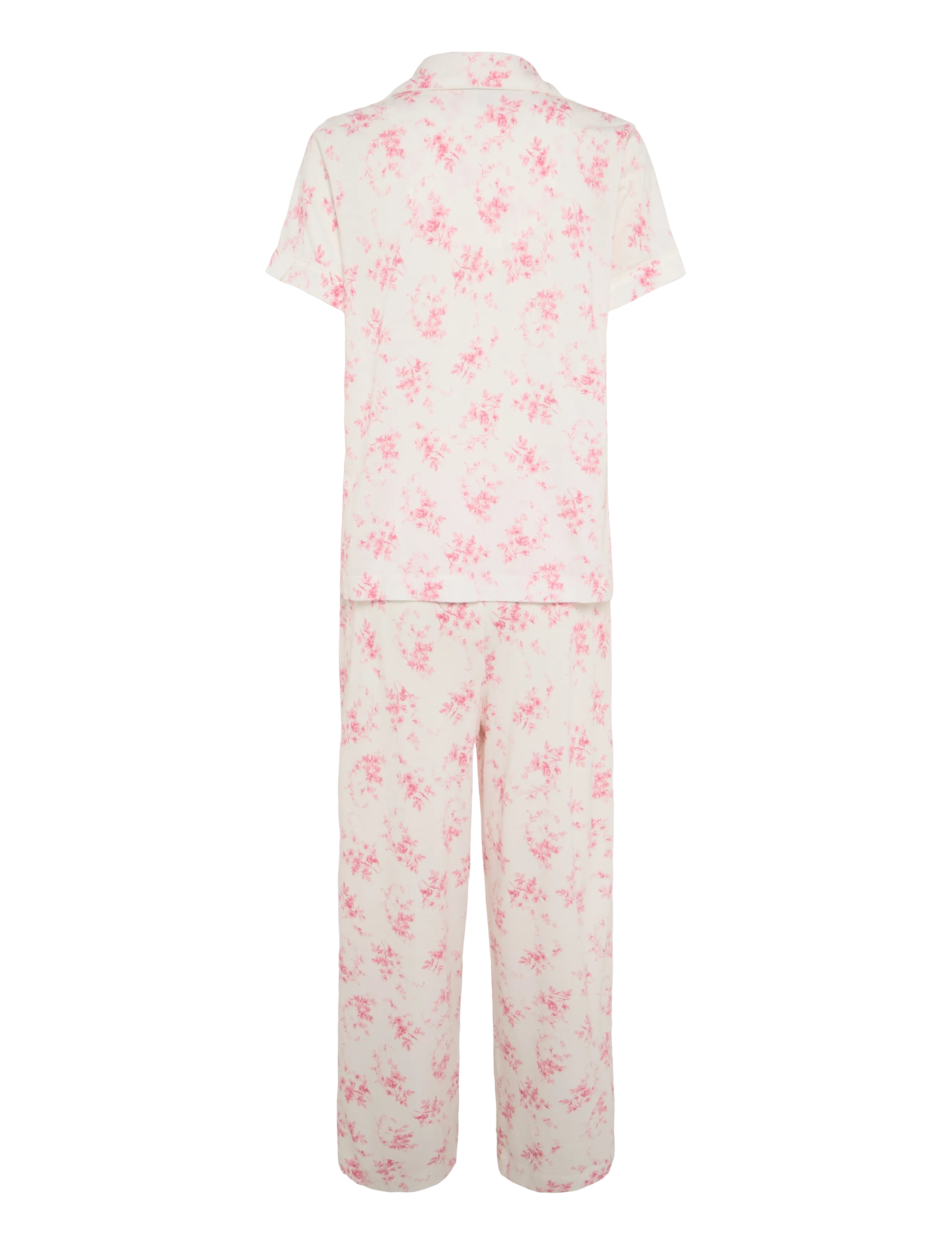 Lauren Ralph Lauren Homewear - LRL S/s notch collar ankle pant pj - pyjamas - ivory floral - 2
