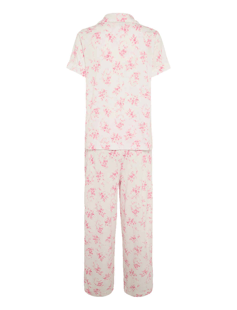 Lauren Ralph Lauren Homewear - LRL S/s notch collar ankle pant pj - pyjamas - ivory floral - 2