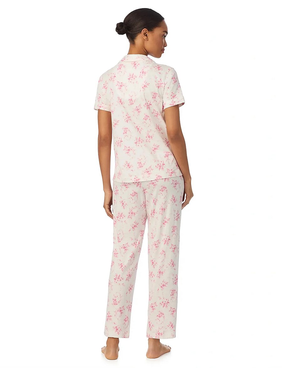 Lauren Ralph Lauren Homewear - LRL S/s notch collar ankle pant pj - pyjamas - ivory floral - 3