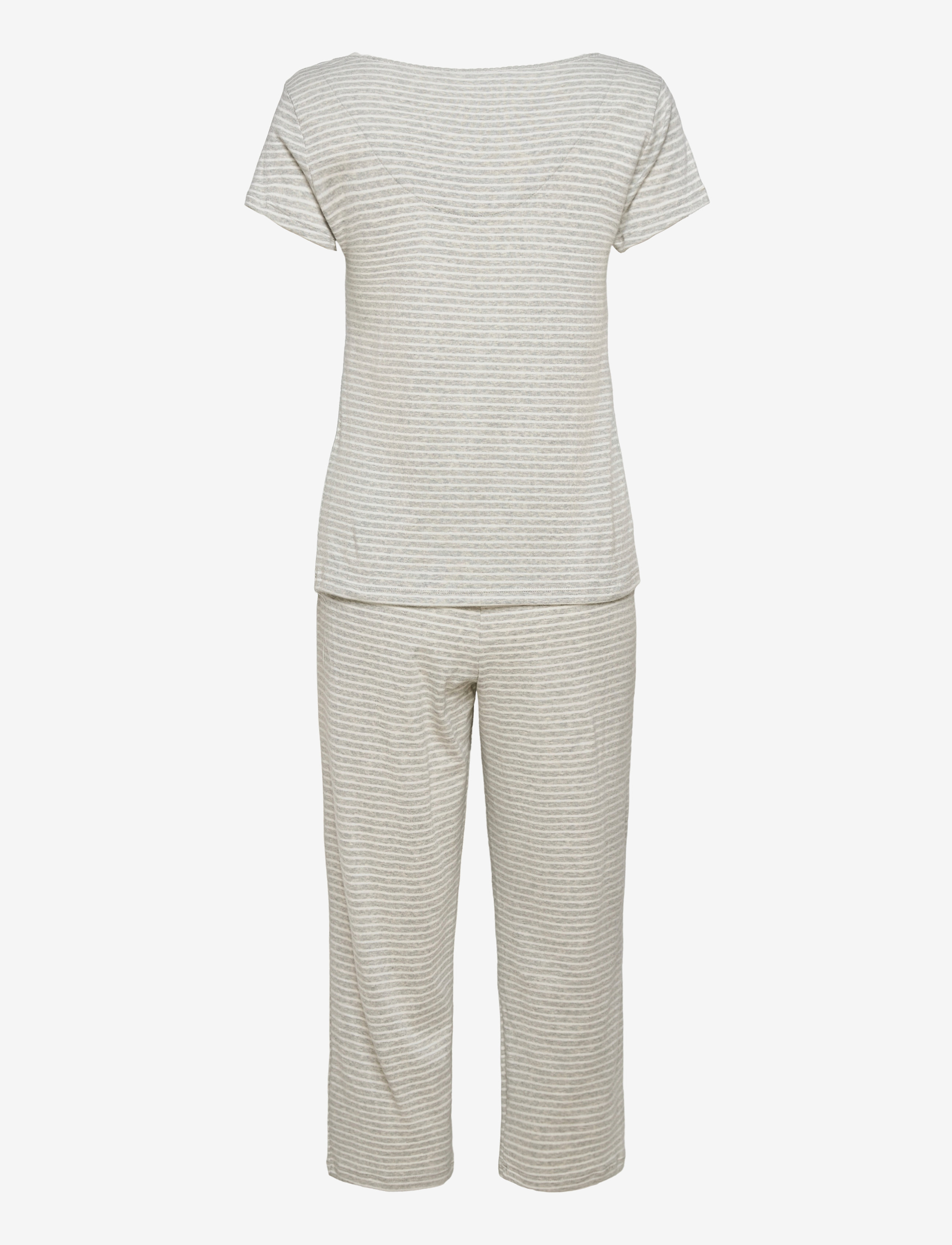 Lauren Ralph Lauren Homewear - LRL SCALLOP V-NECK CAPRI PANT SET - grey stripe - 1