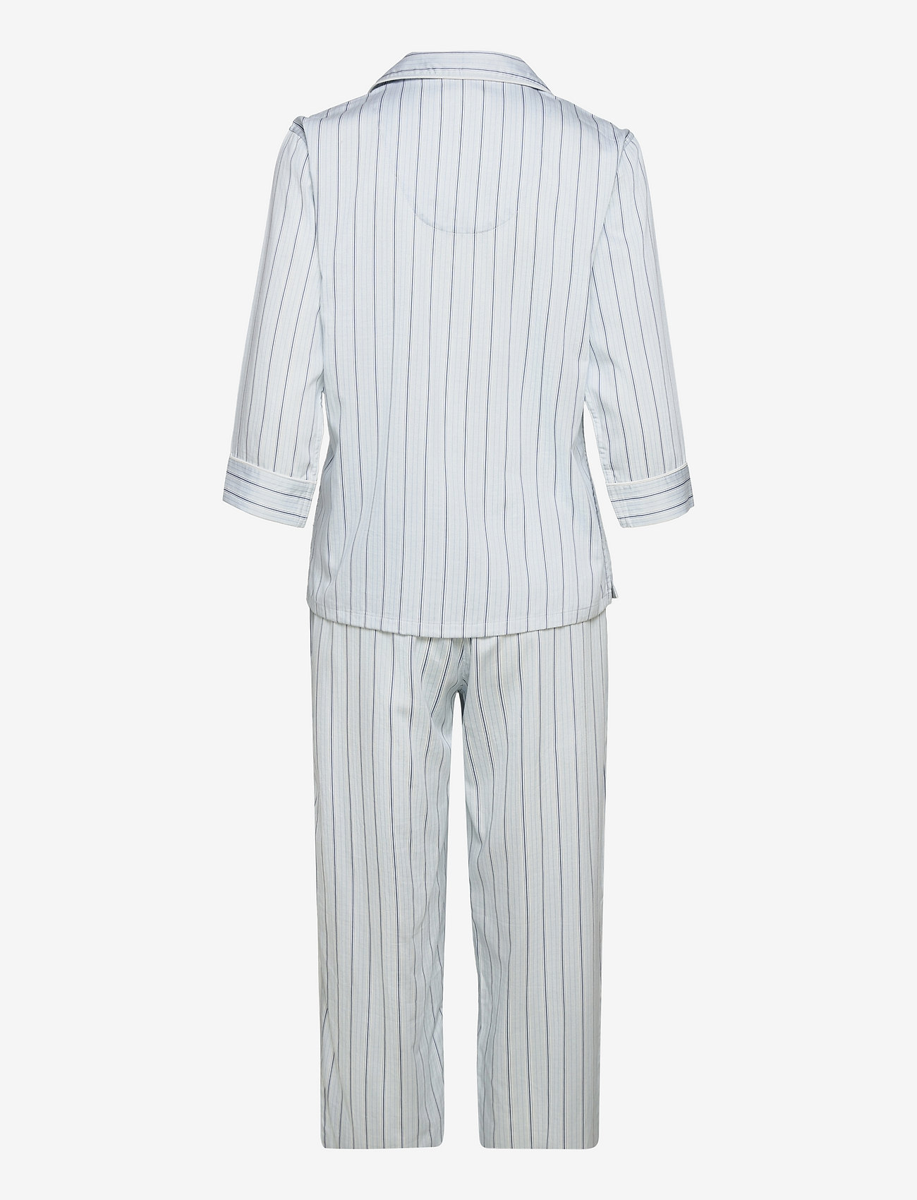 Lauren Ralph Lauren Homewear - LRL NOTCH COLLAR LONG PANT PJ SET 3/4 - blue stripe - 1