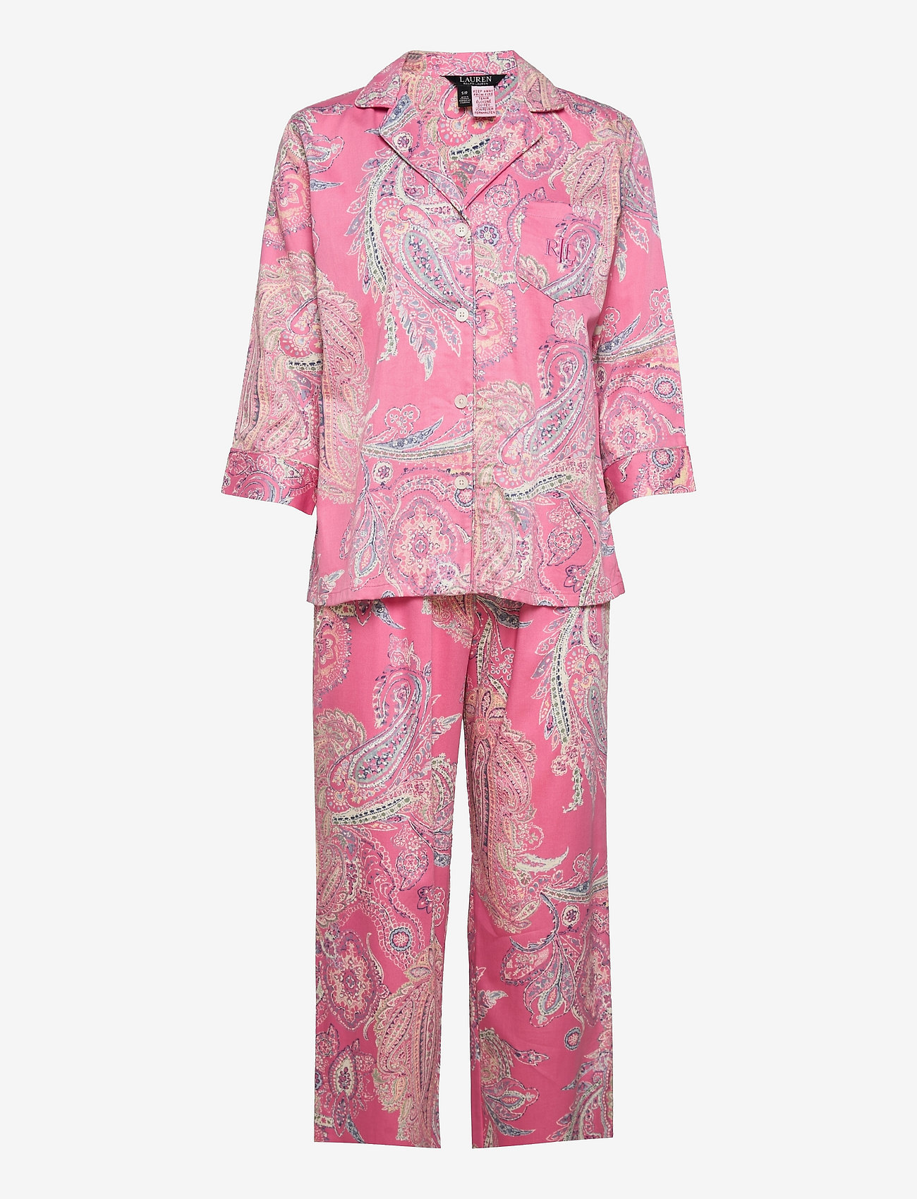 Lauren Ralph Lauren Homewear - LRL NOTCH COLLAR LONG PANT PJ SET 3/4 - multi paisley - 0