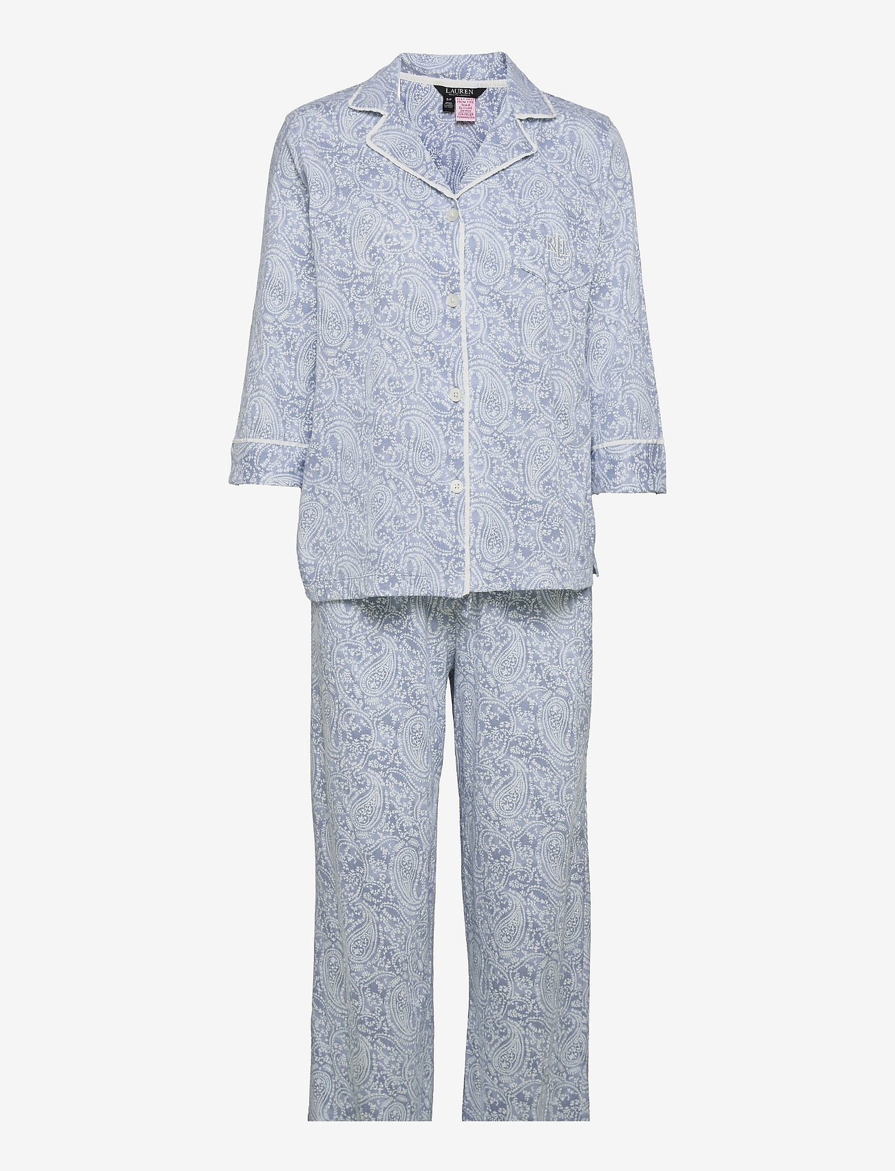 Lauren Ralph Lauren Homewear - LRL HIS SHIRT LONG PANT PJ SET PINK STRIPE - blue paisley - 0