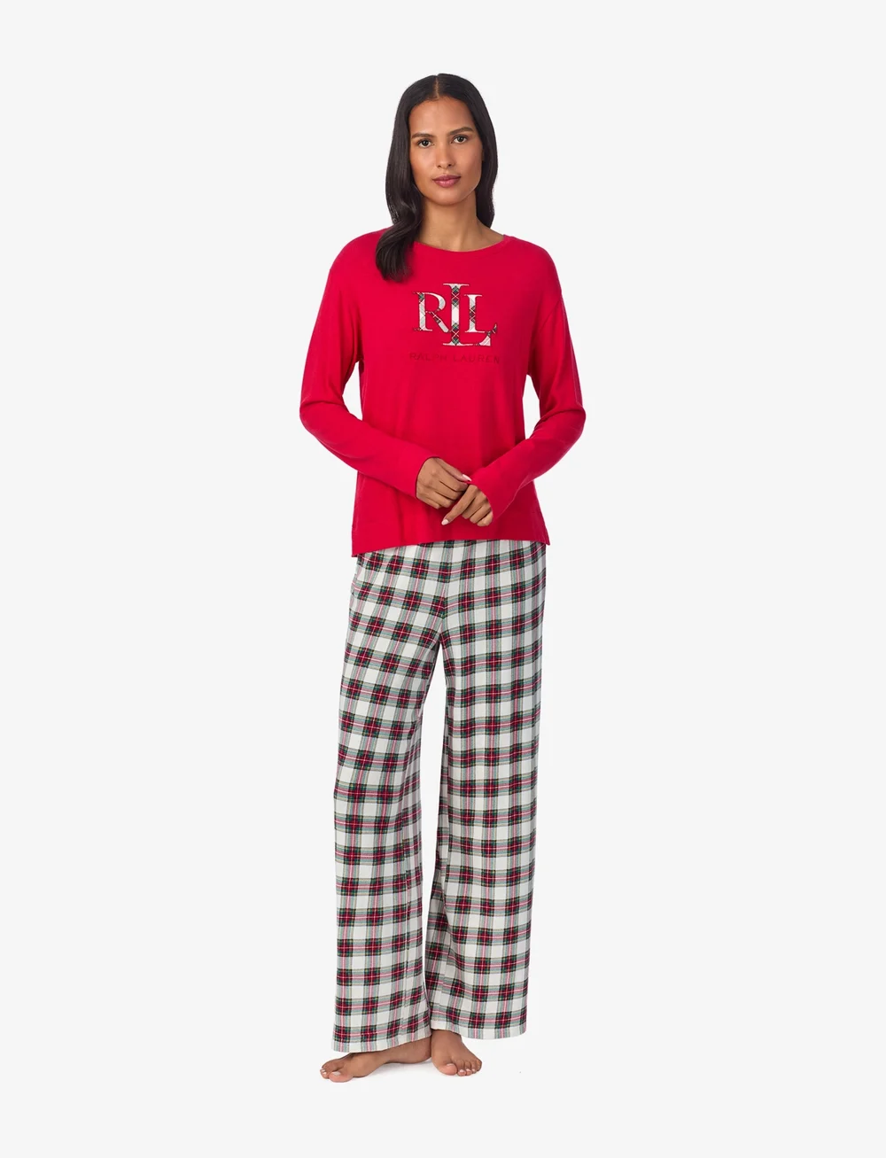 Lauren Ralph Lauren Homewear Lrl L s Crew Neck Long Pant Pj Set Pyjamas Boozt