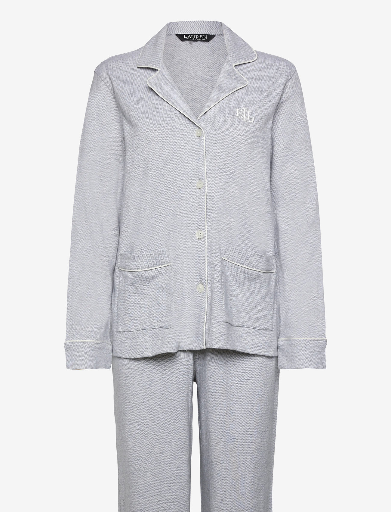 Lauren Ralph Lauren Homewear - LRL L/s Notch collar long pant pj s - sov- & loungeplagg - grey print - 1