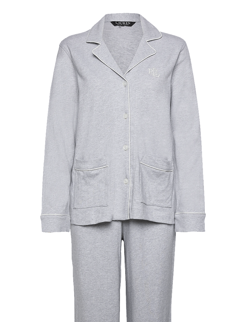 Lauren Ralph Lauren Homewear - LRL L/s Notch collar long pant pj s - sov- & loungeplagg - grey print - 1