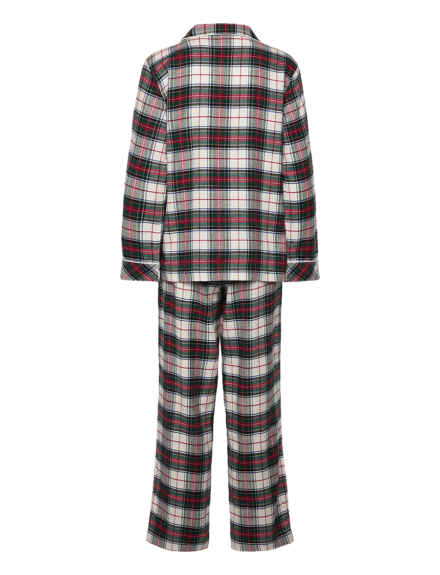 Lauren Ralph Lauren Homewear - LRL L/s Notch collar long pant pj s - pyjamas - cream plaid - 2