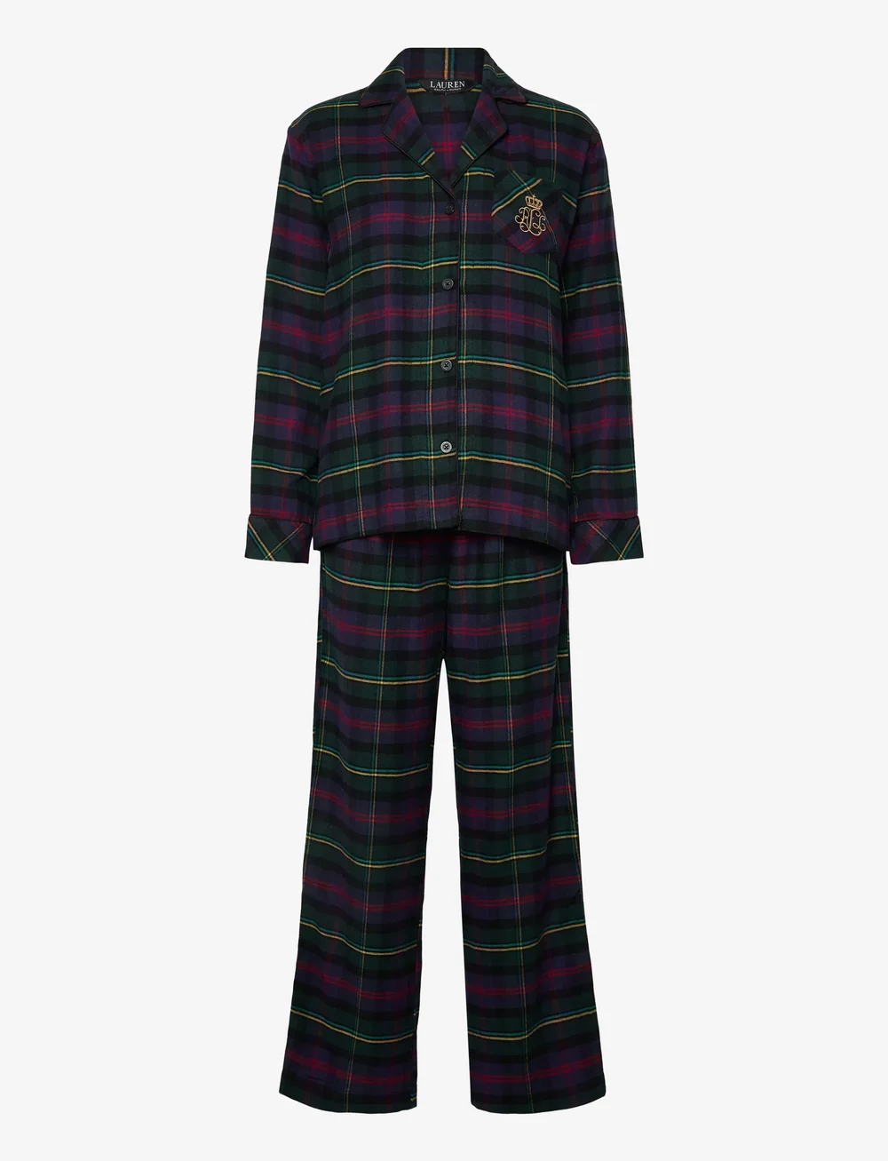 Lauren Ralph Lauren Homewear - LRL L/s Notch collar long pant pj s - sov- & loungeplagg - multi plaid - 1