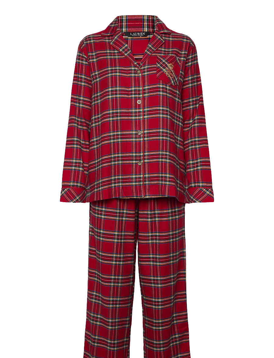 Lauren Ralph Lauren Homewear - LRL L/s Notch collar long pant pj s - pyjamas - red plaid - 1