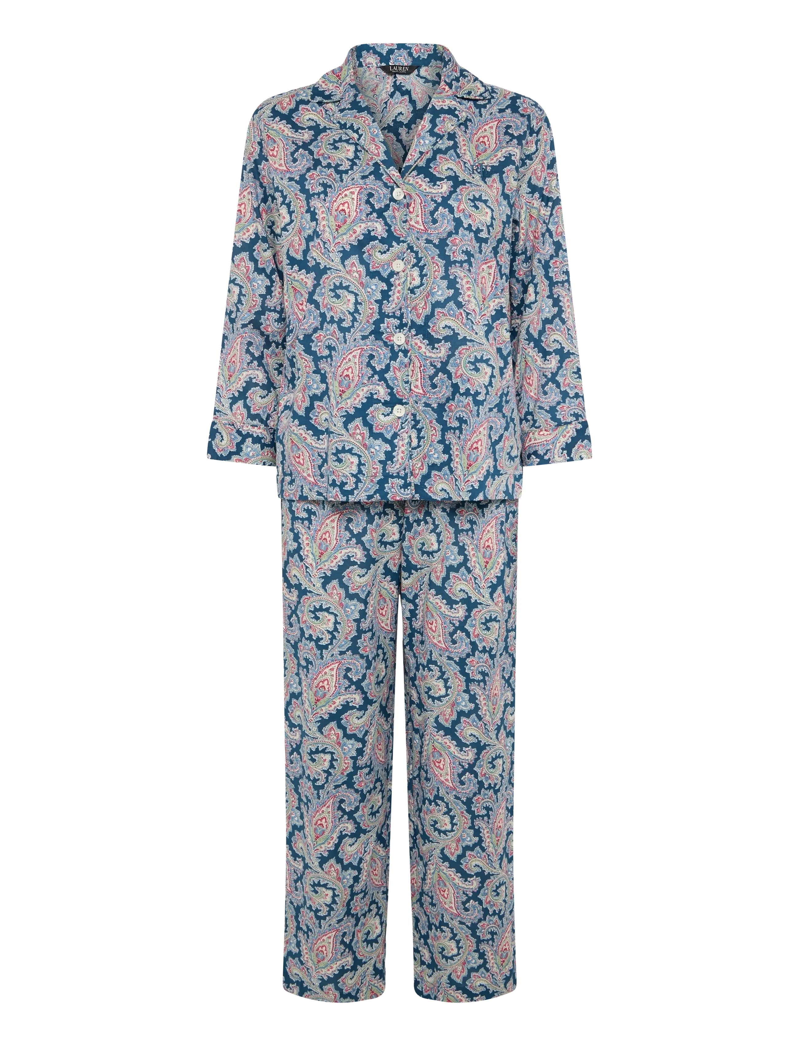 Lauren Ralph Lauren Homewear LRL 3/4 sl. notch collar ankle pant - Unterwäsche - MULTI PAISLEY / multi