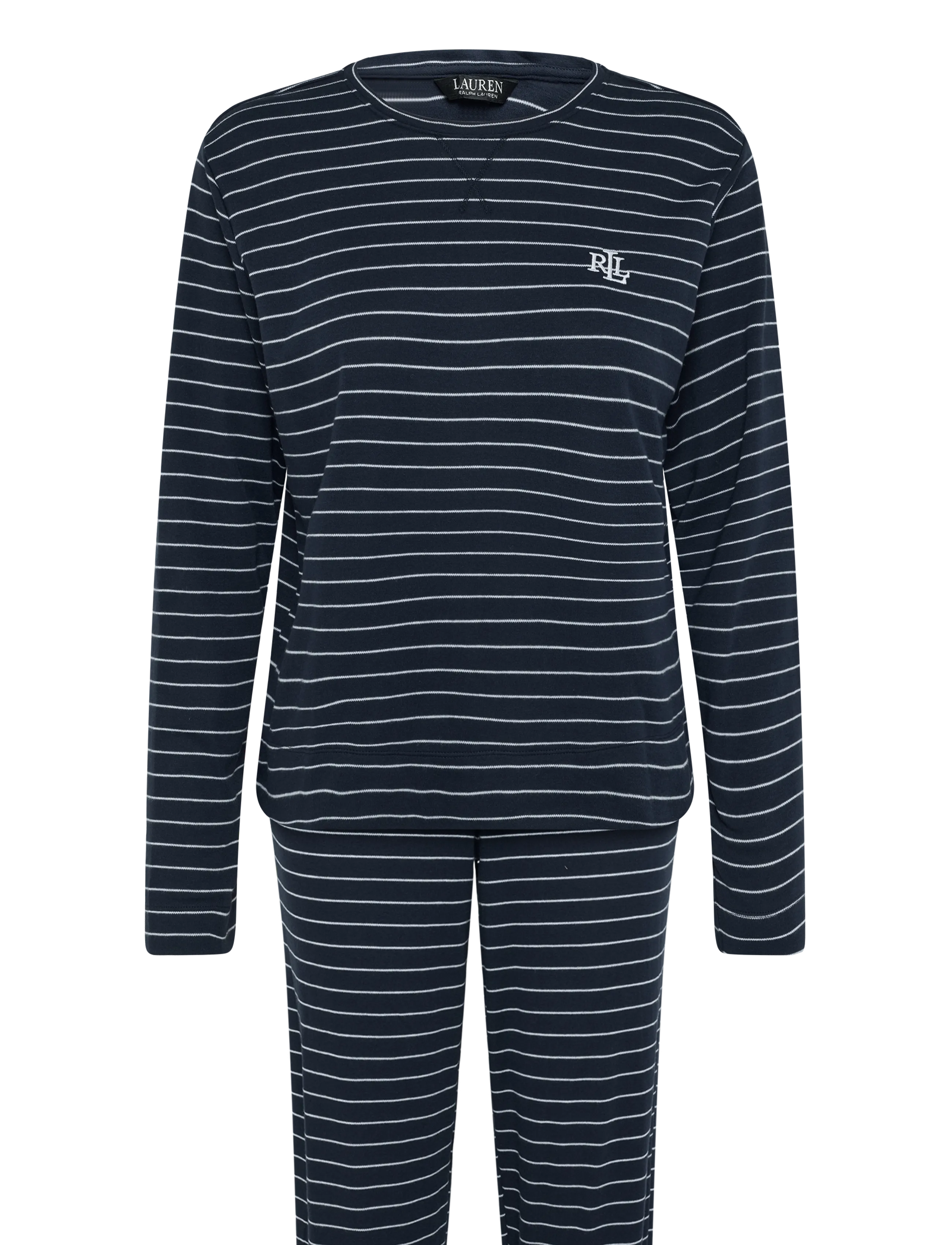 Lauren Ralph Lauren Homewear LRL L/s crew nk jogger pj set - Kleidung - NAVY STRIPE / navy