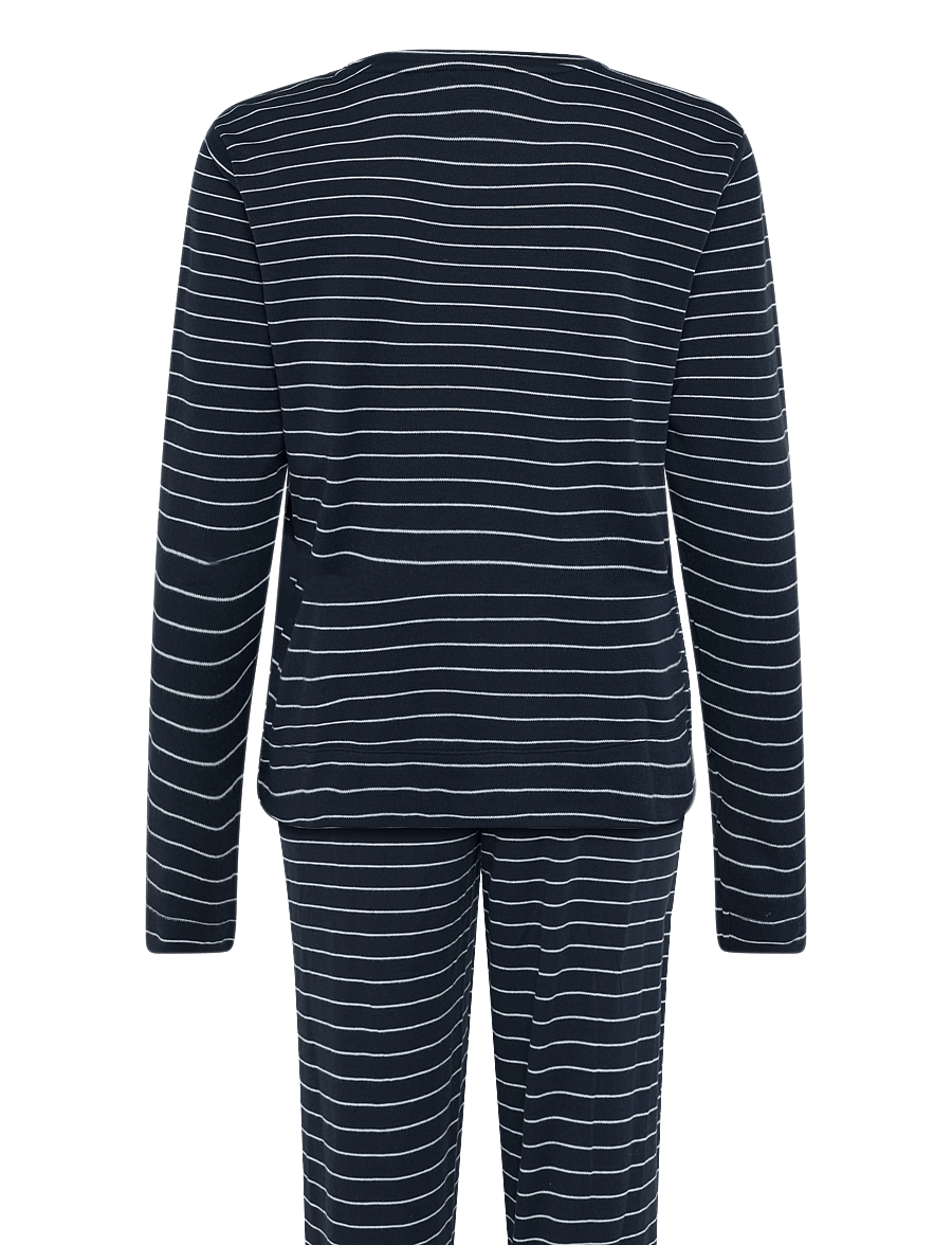 Lauren Ralph Lauren Homewear - LRL L/s crew nk jogger pj set - pullover - navy stripe - 1