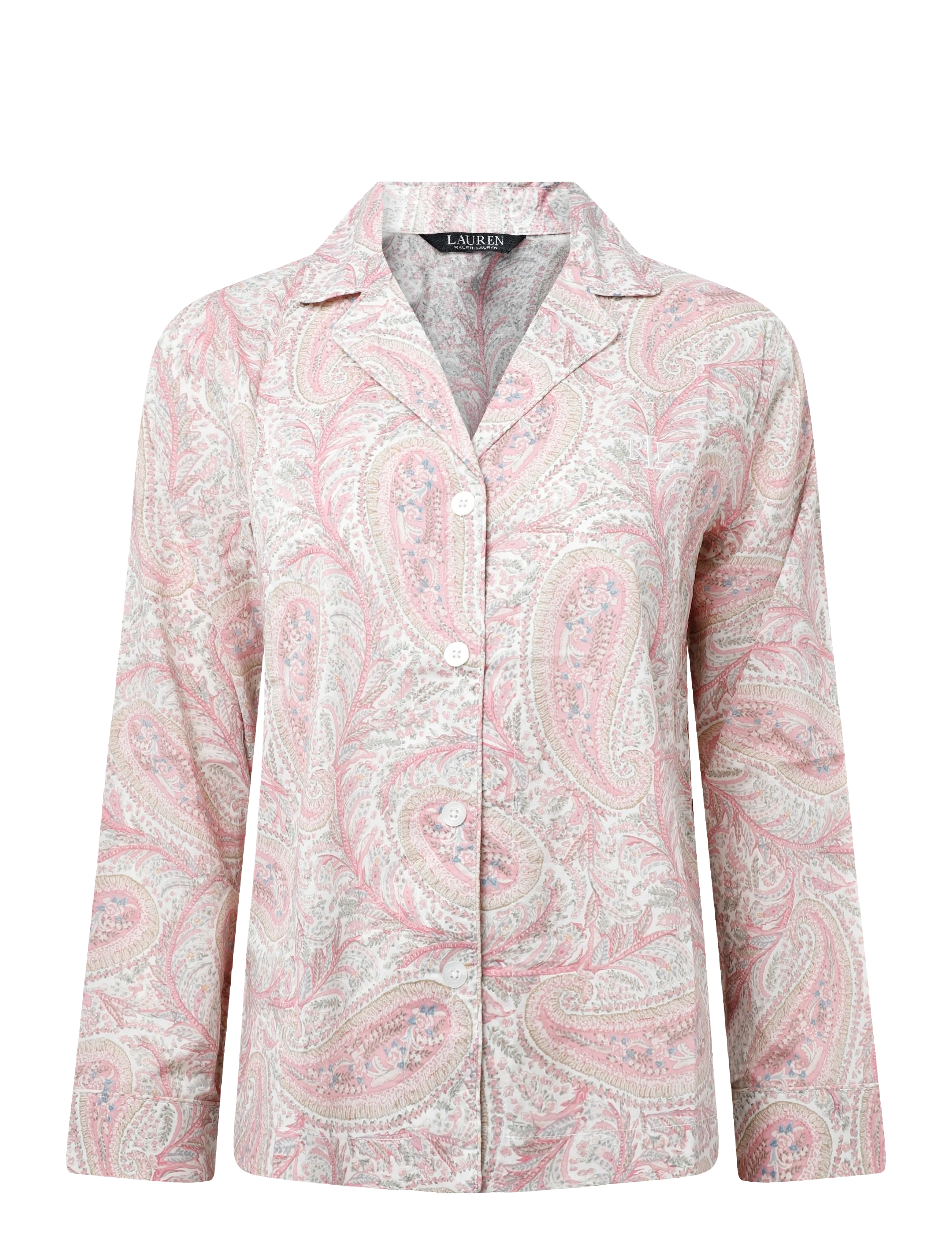 Lauren Ralph Lauren Homewear LRL L/s notch collar long pant pj s - Büromode - IVORY PRINT / cream