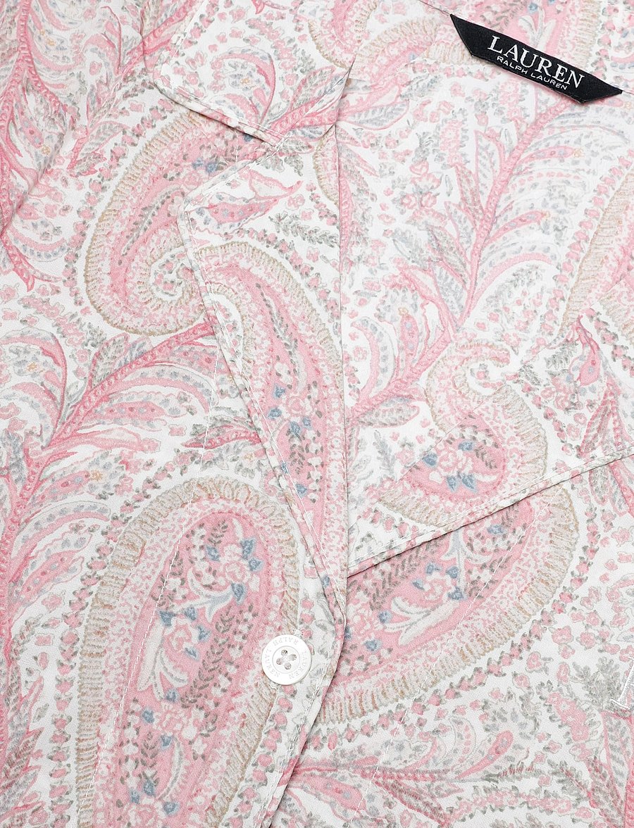 Lauren Ralph Lauren Homewear - LRL L/s notch collar long pant pj s - langærmede skjorter - ivory print - 2