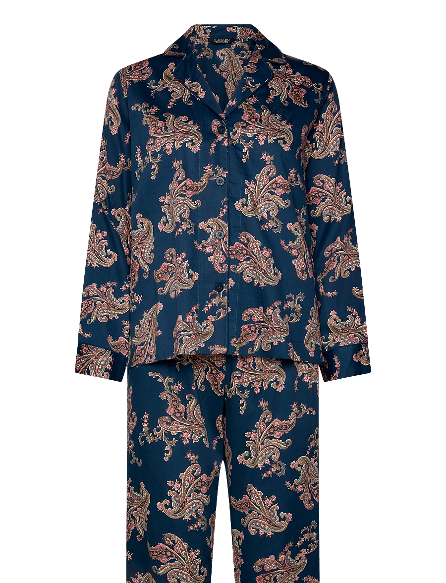 Lauren Ralph Lauren Homewear - LRL L/s notch collar long pant pj s - pyjamas - navy print - 1