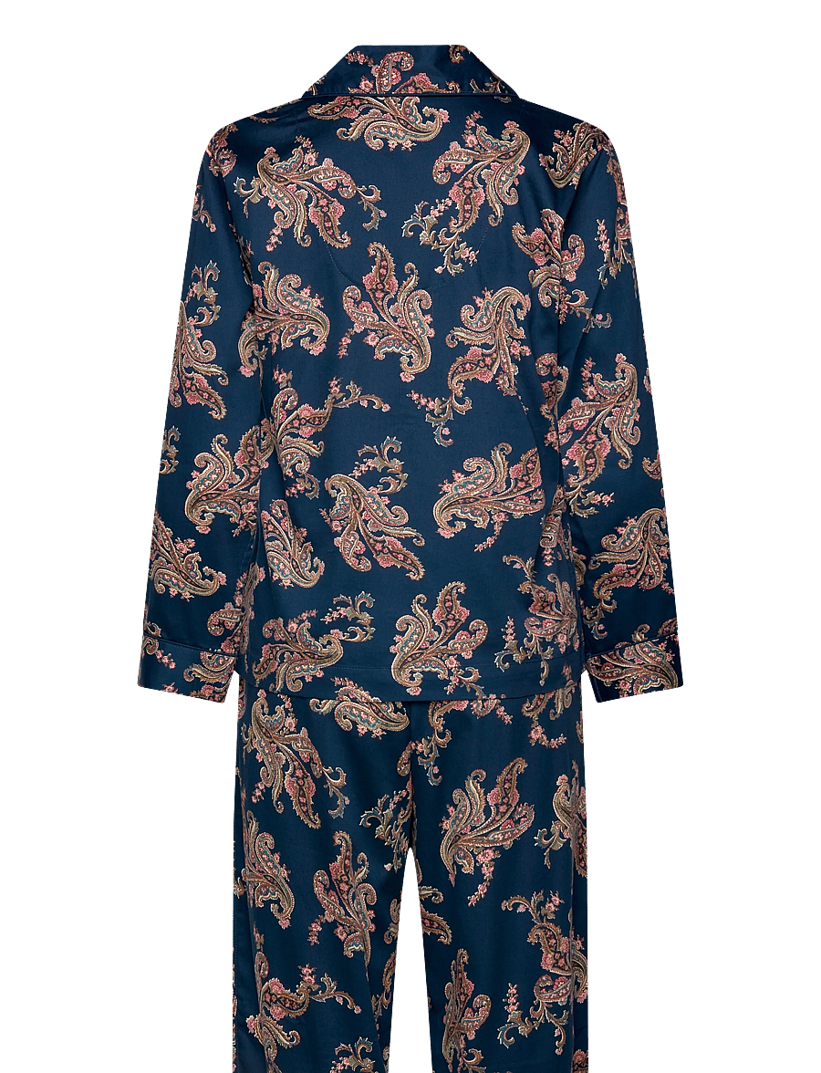 Lauren Ralph Lauren Homewear - LRL L/s notch collar long pant pj s - pyjamas - navy print - 2