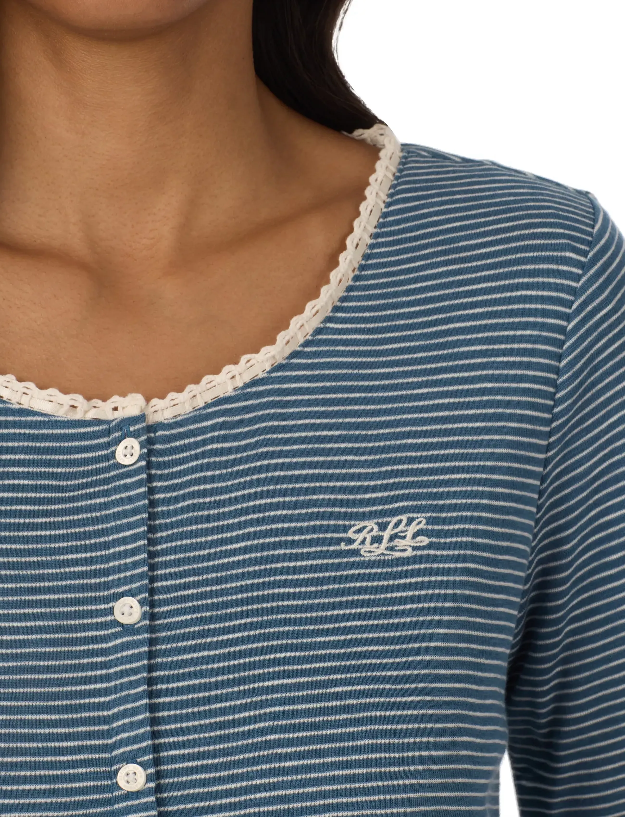 Lauren Ralph Lauren Homewear Lrl L/S Lace Button Down Ankle Pant pyjamas & nattlinnen dam – bild 3
