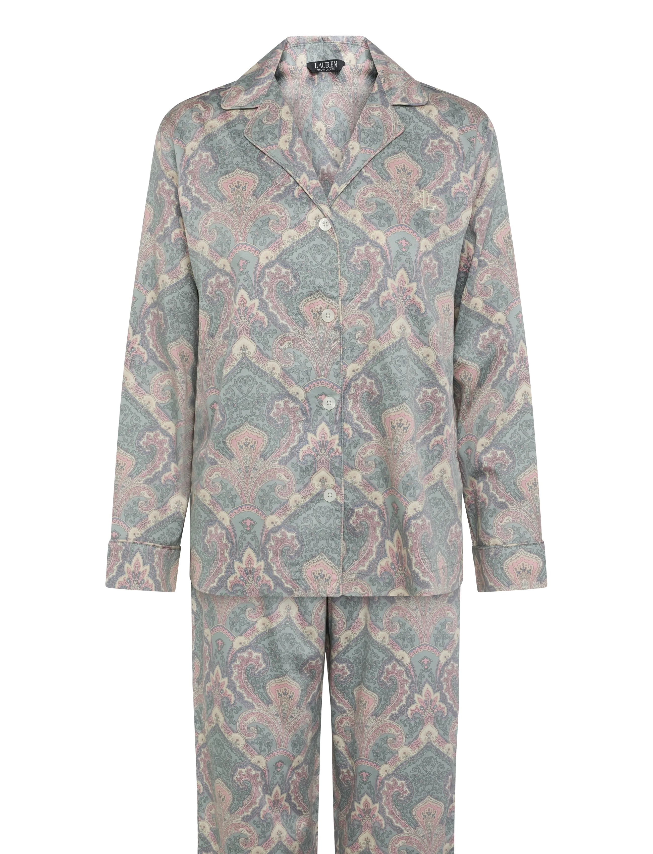 Lauren Ralph Lauren Homewear - LRL L/s notch collar long pant pj s - langärmlige hemden - multi paisley - 1