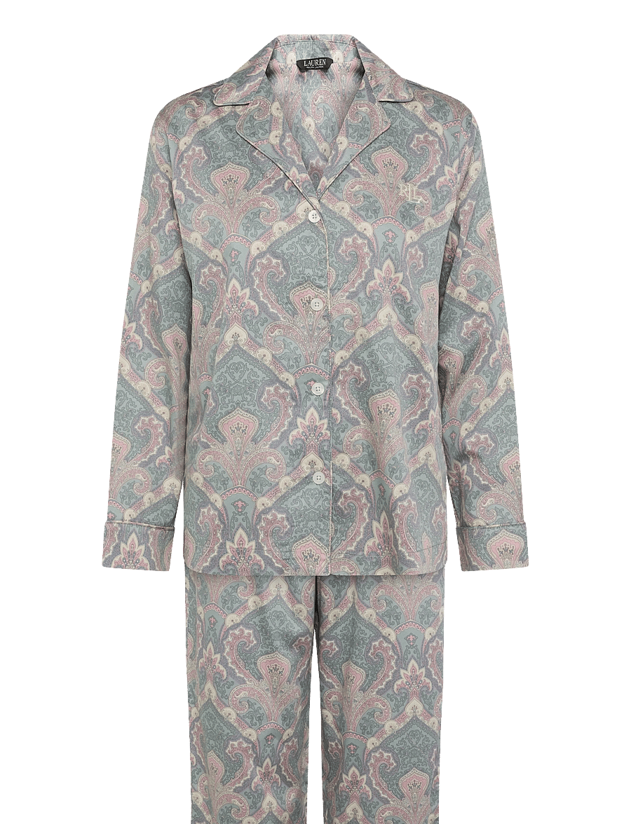 Lauren Ralph Lauren Homewear - LRL L/s notch collar long pant pj s - langärmlige hemden - multi paisley - 1
