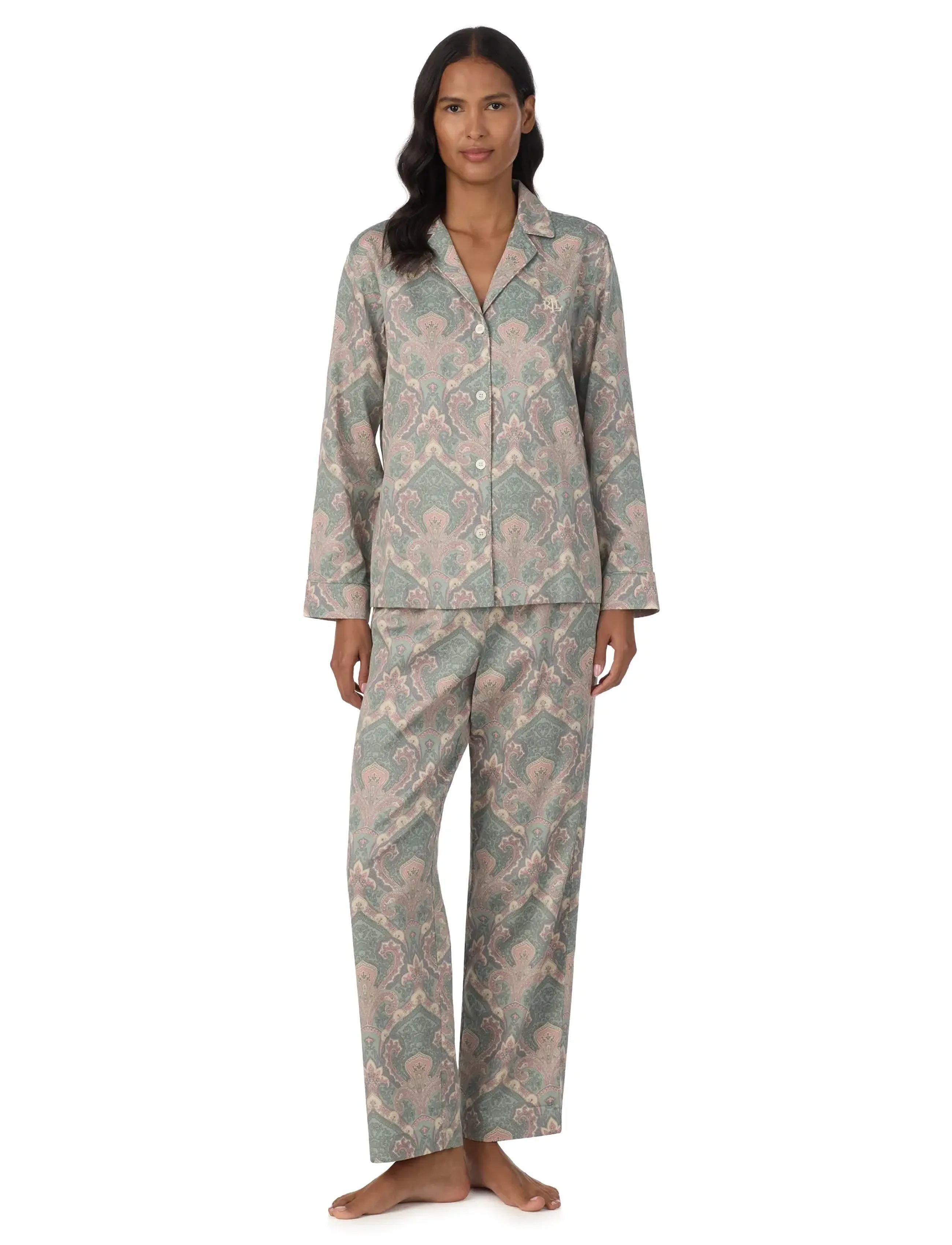 Lauren Ralph Lauren Homewear LRL L/s notch collar long pant pj s - Büromode - MULTI PAISLEY / multi