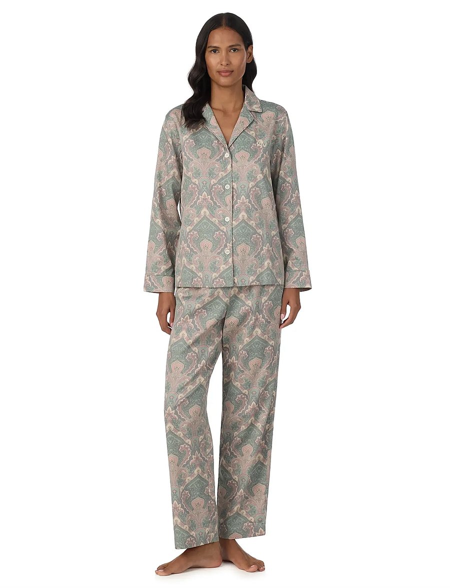 Lauren Ralph Lauren Homewear - LRL L/s notch collar long pant pj s - langärmlige hemden - multi paisley - 0