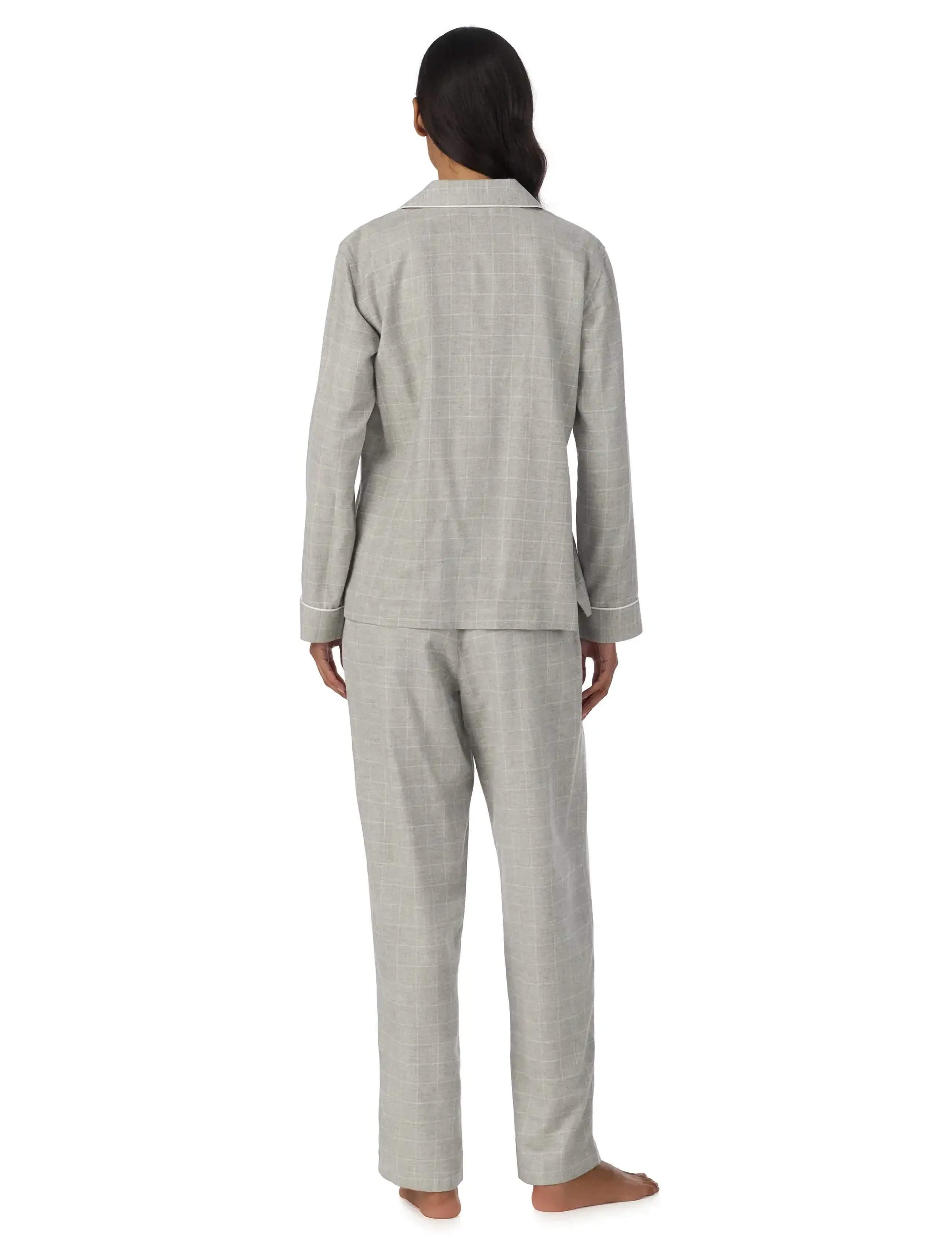 Lauren Ralph Lauren Homewear - LRL L/s notch collar long pant pj s - langärmlige hemden - grey print - 5