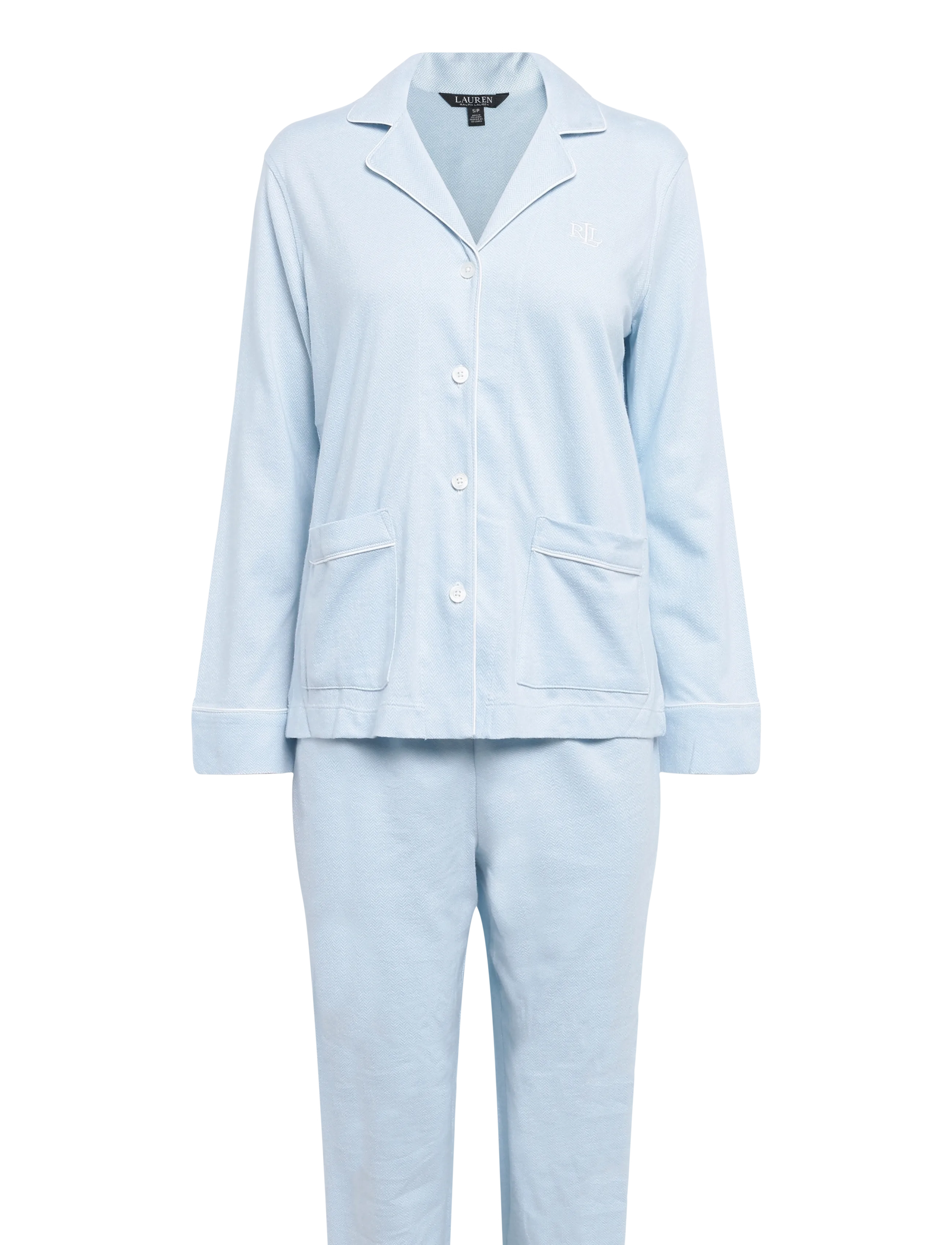 Lauren Ralph Lauren Homewear LRL L/s notch collar long pant pj s - Aluspesu - BLUE / blue