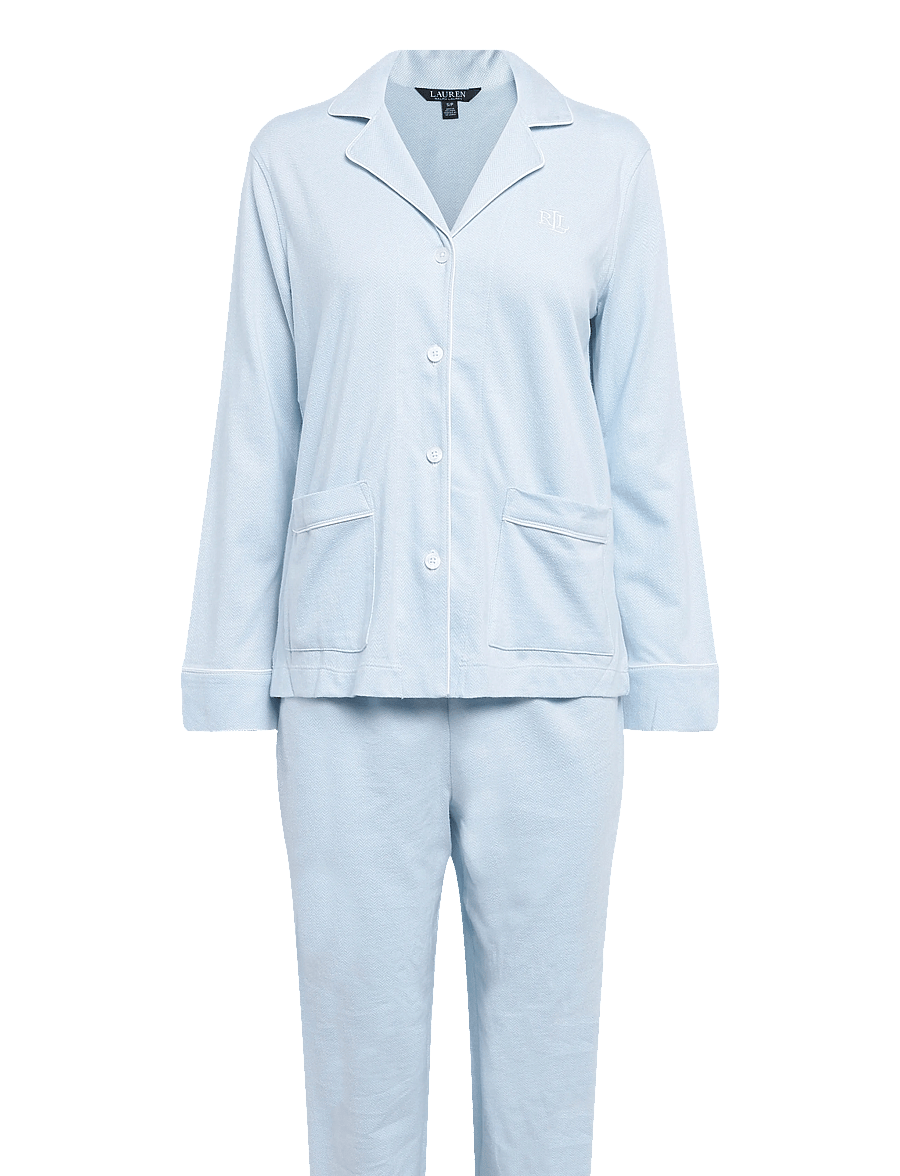 Lauren Ralph Lauren Homewear - LRL L/s notch collar long pant pj s - pidžaamad - blue - 1