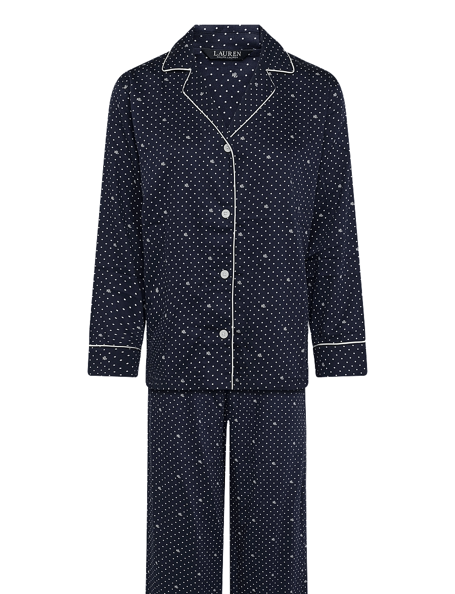 Lauren Ralph Lauren Homewear - LRL L/s notch collar long pant pj s - pidžaamad - navy print - 0