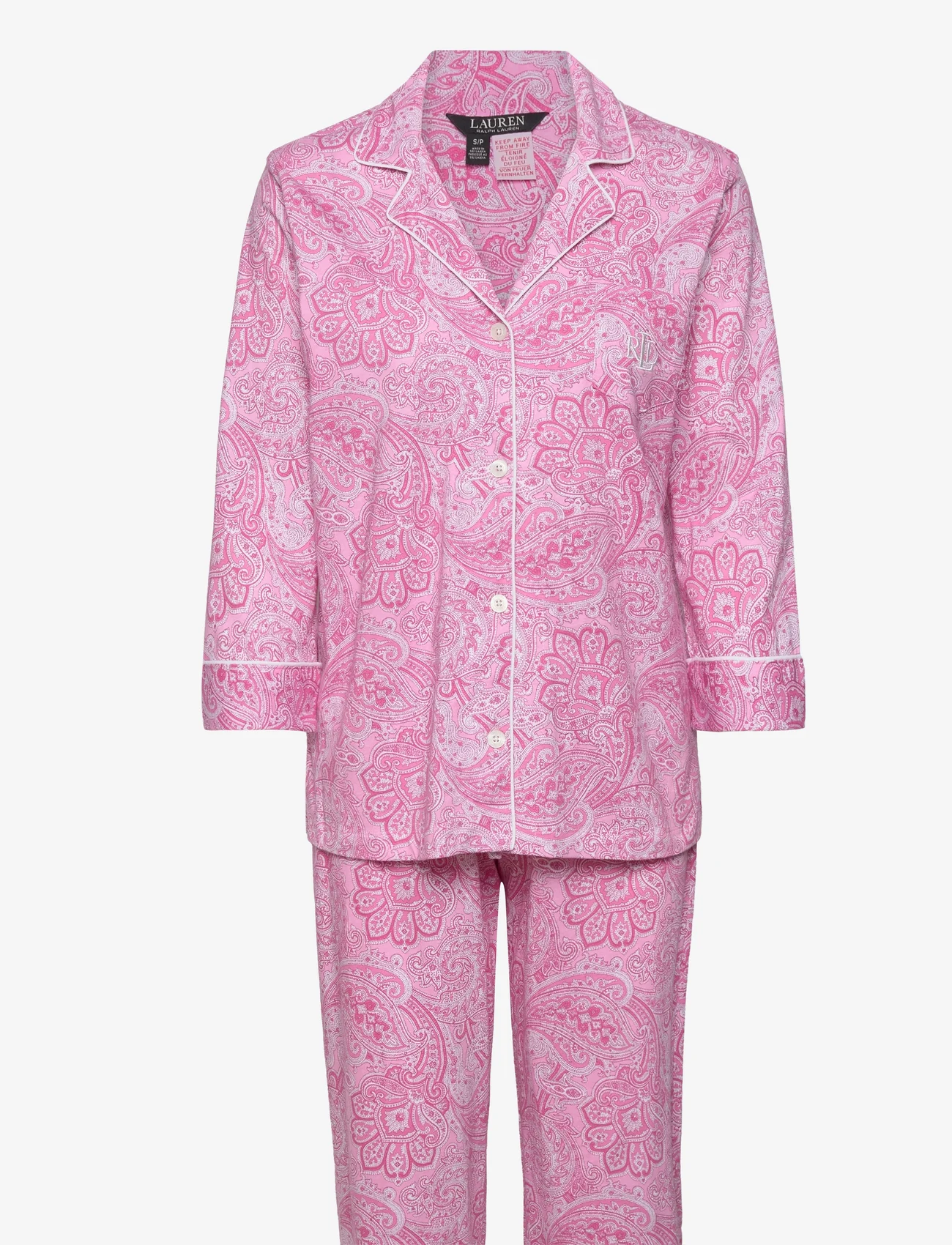 Lauren Ralph Lauren Homewear - LRL HERITAGE 3/4 SL CLASSIC NOTCH PJ SET - pyjamat - pink paisley - 1