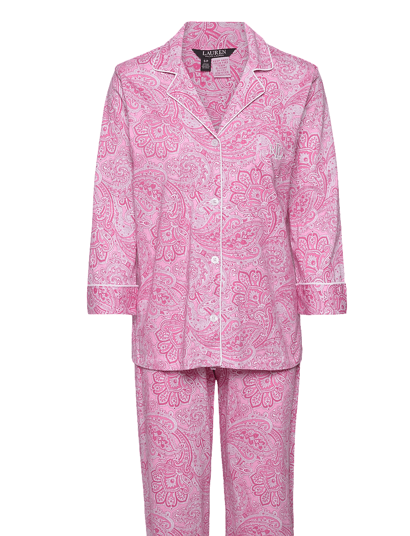 Lauren Ralph Lauren Homewear - LRL HERITAGE 3/4 SL CLASSIC NOTCH PJ SET - pyjamas - pink paisley - 1