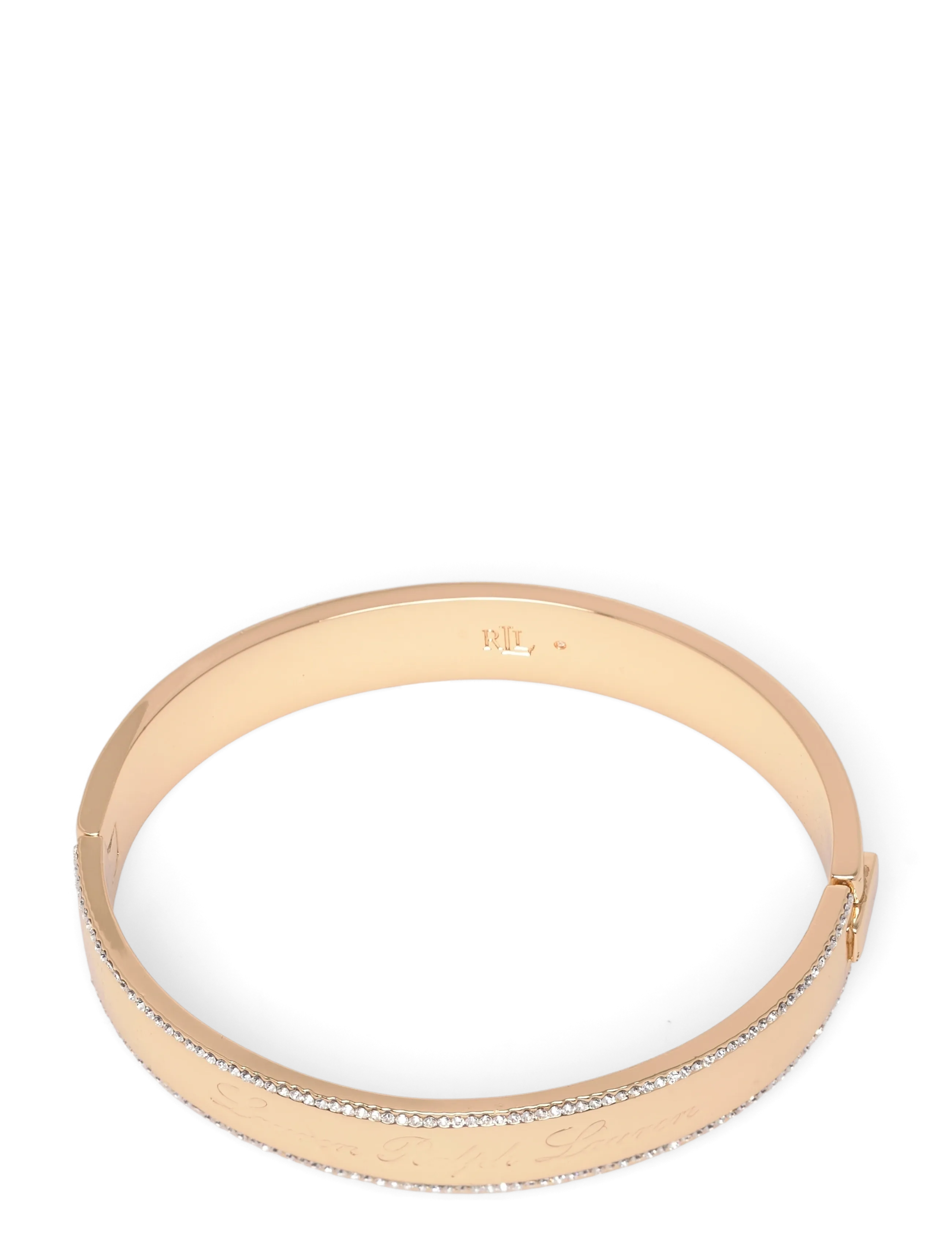 Lauren Ralph Lauren Br Script Logo Bangle-Gld/Cry, One Size, Gold, Armbånd > Armringe, Dame