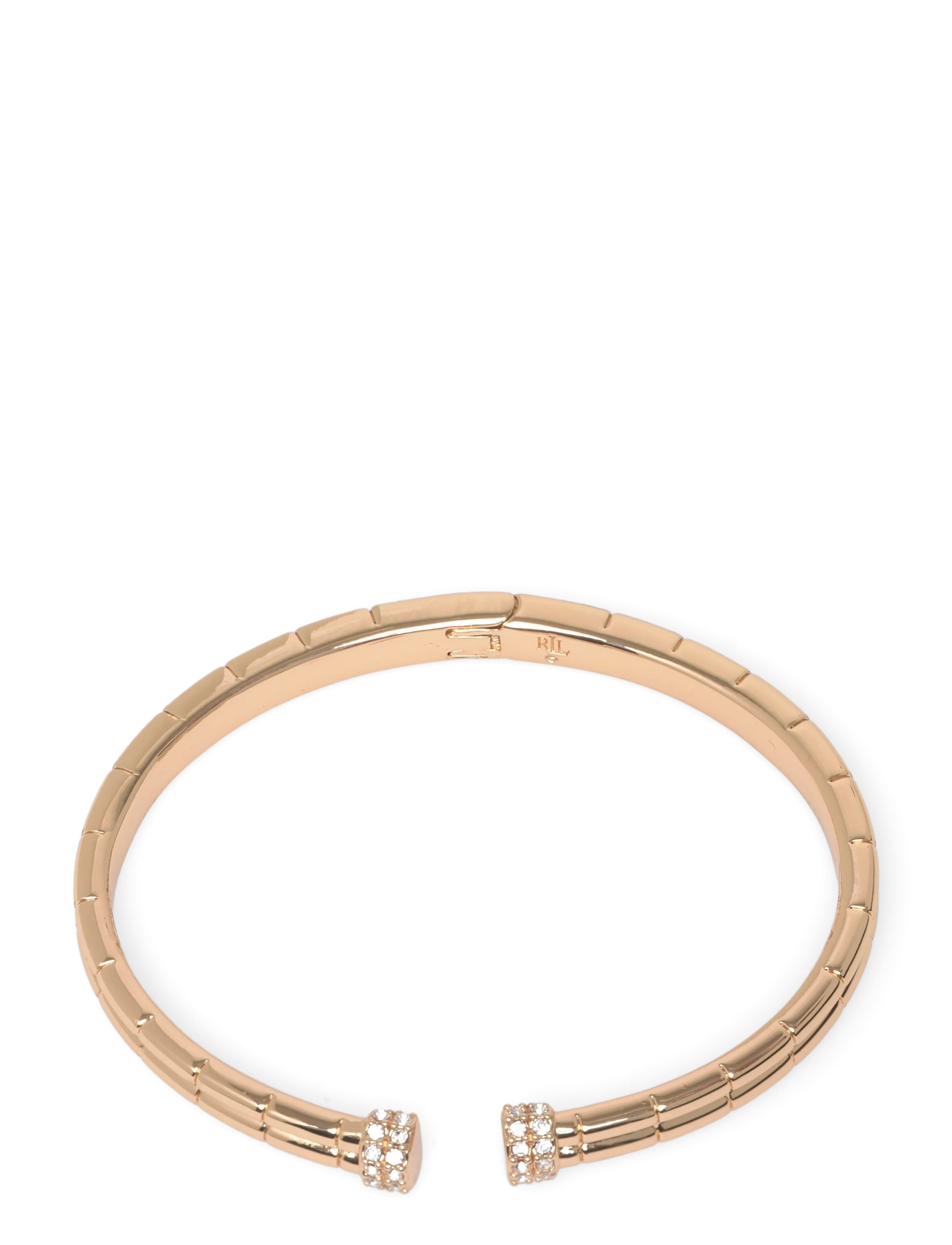 Lauren Ralph Lauren Br Open Pave Cuff Gld/Cry, Kvinder, Åbent Pavé Manchetarmbånd, Guld, Str: ONE SIZE 6.35 cm