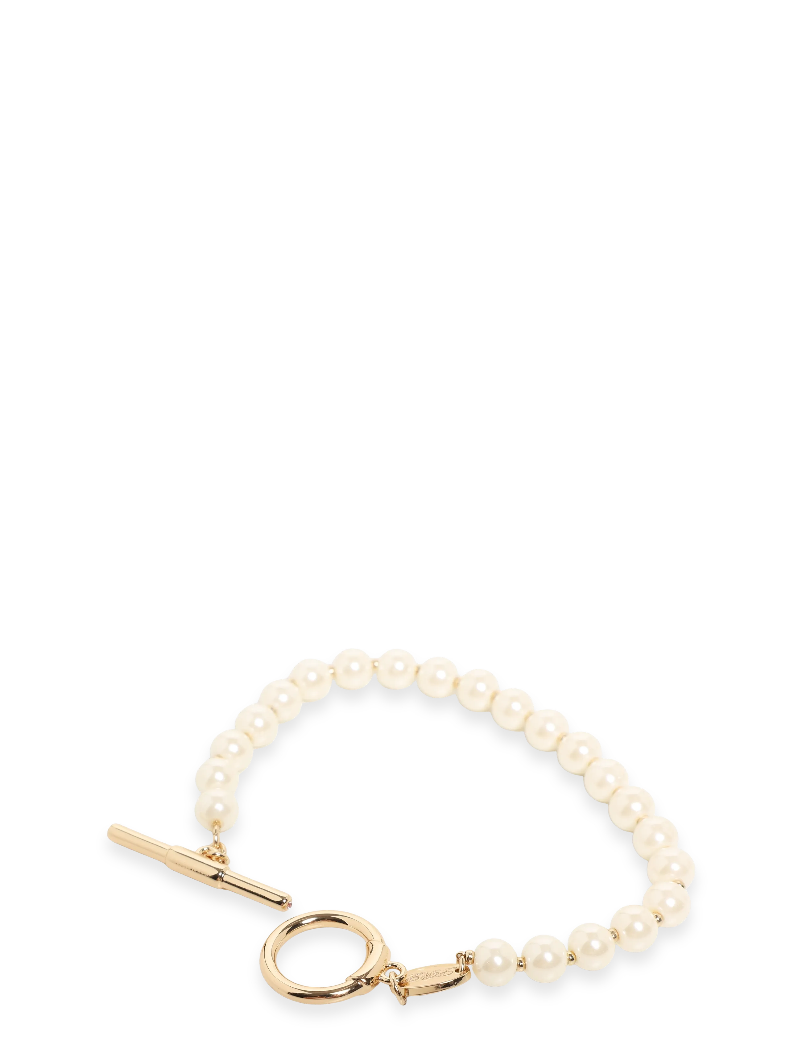 Lauren Ralph Lauren BR 7.25IN LRL PEARL FLEX - GLD/WHITE - Helmirannekorut - GLD/WHITE / white