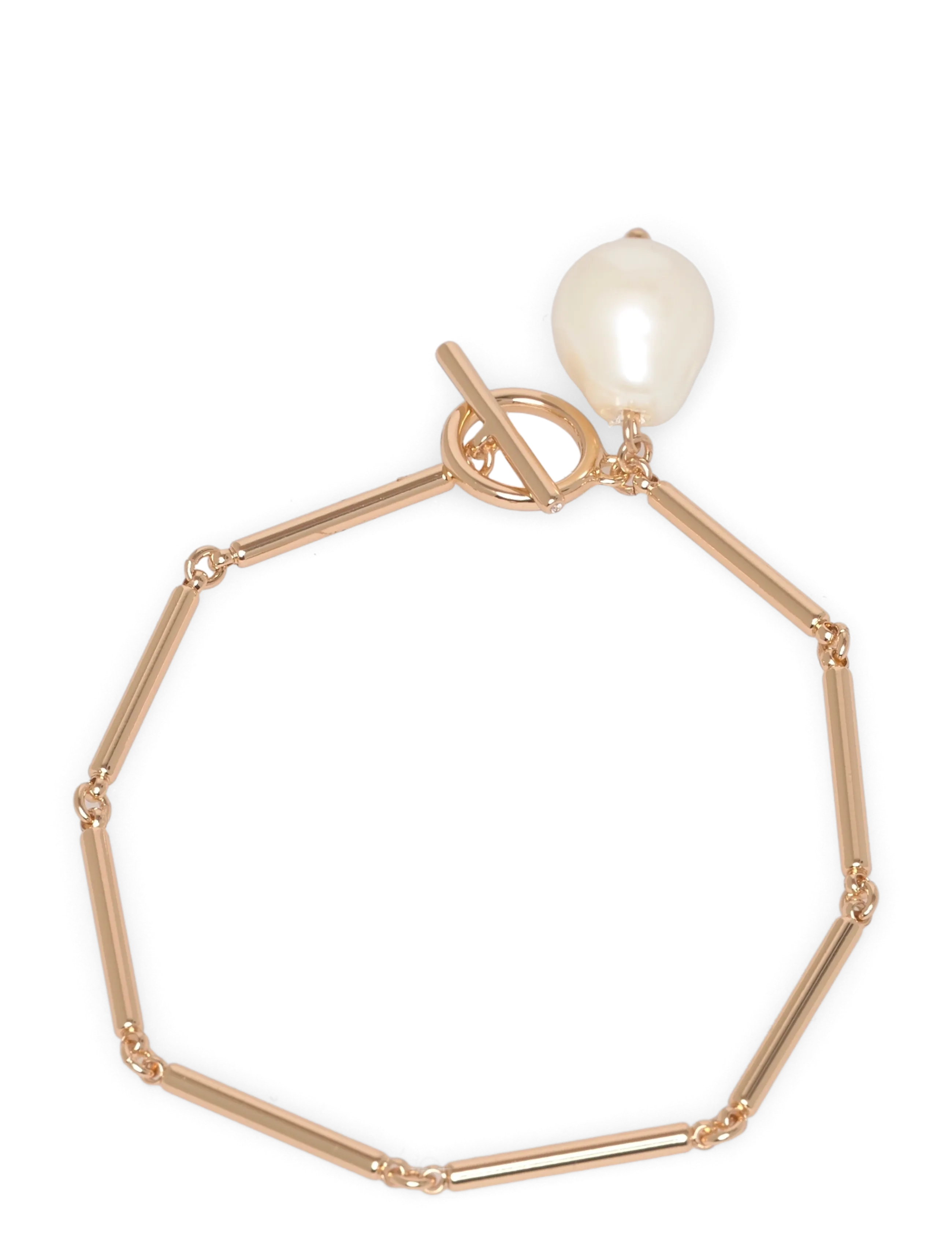 Lauren Ralph Lauren BR 7.25IN PEARL BAR FLEX - GLD/WHITE - Armbånd - GLD/WHITE / gold