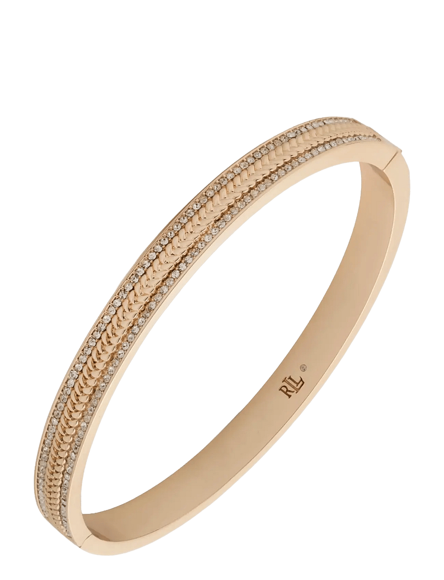 Lauren Ralph Lauren - BR PAVE HERRINGBONE BANGLE- GLD/ CRY - armringe - gld/ cry - 1
